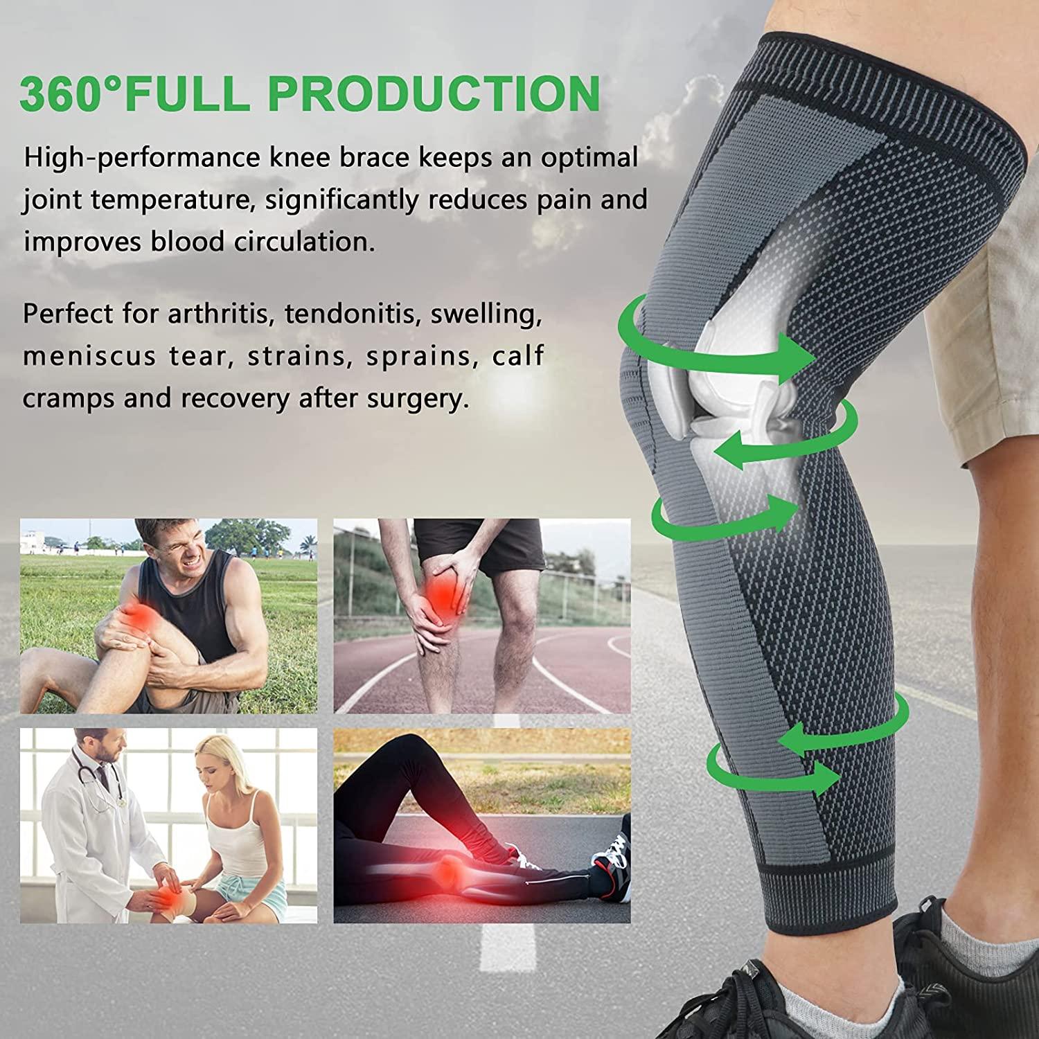 Full Leg Sleeve by Beister, Knee Braces for Knee Pain Women & Men, Knee