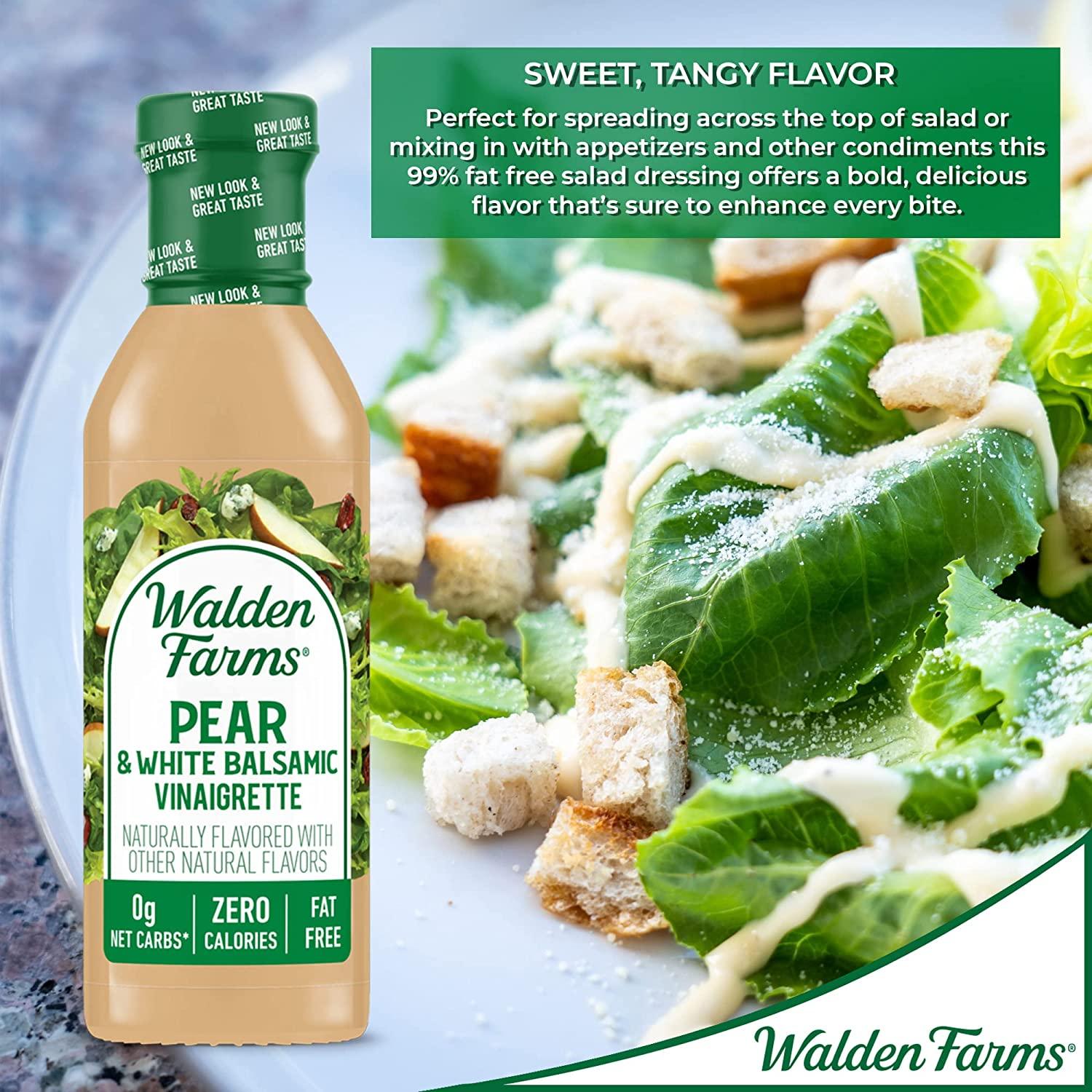 Walden Farms Pear White Balsamic Vinaigrette Dressing 12 oz. Bottle