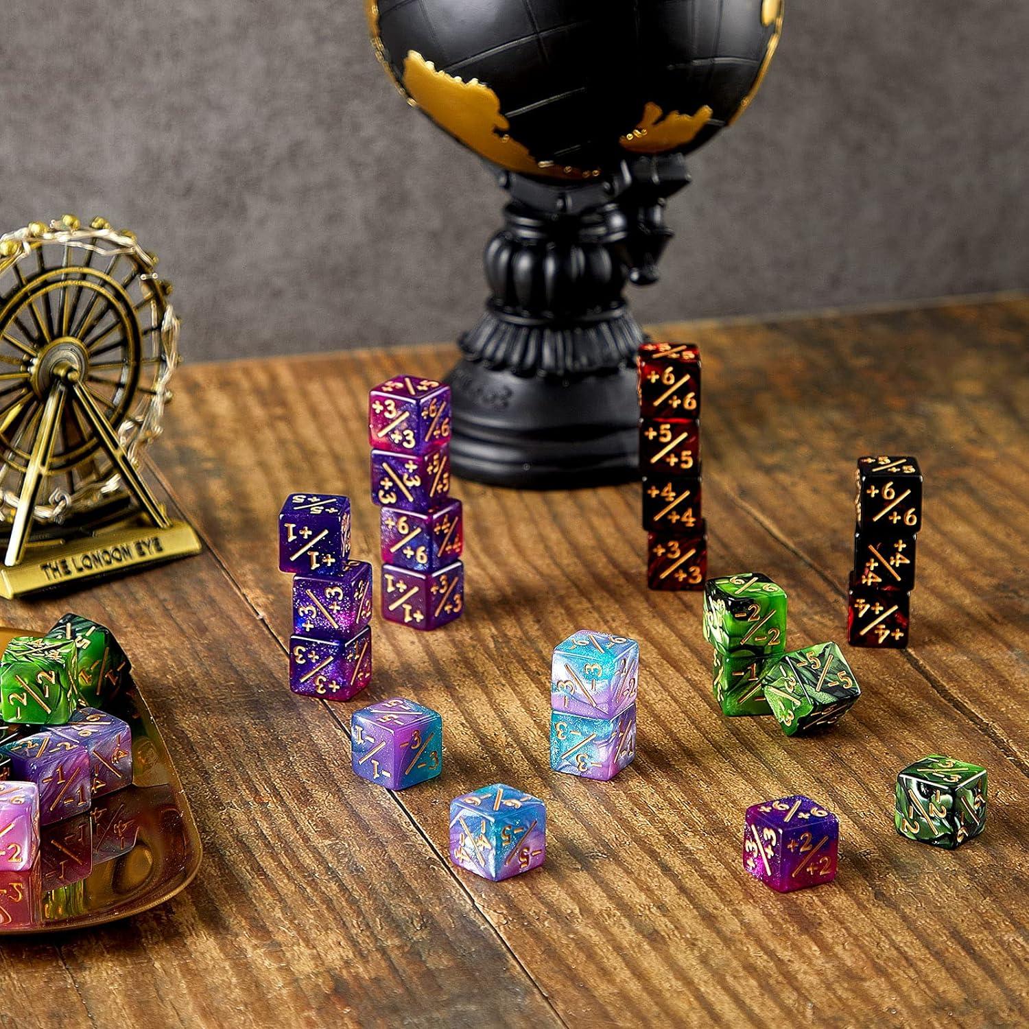 48-Piece Dice Counters Token Set with Storage Bags - Loyalty Dice for ...