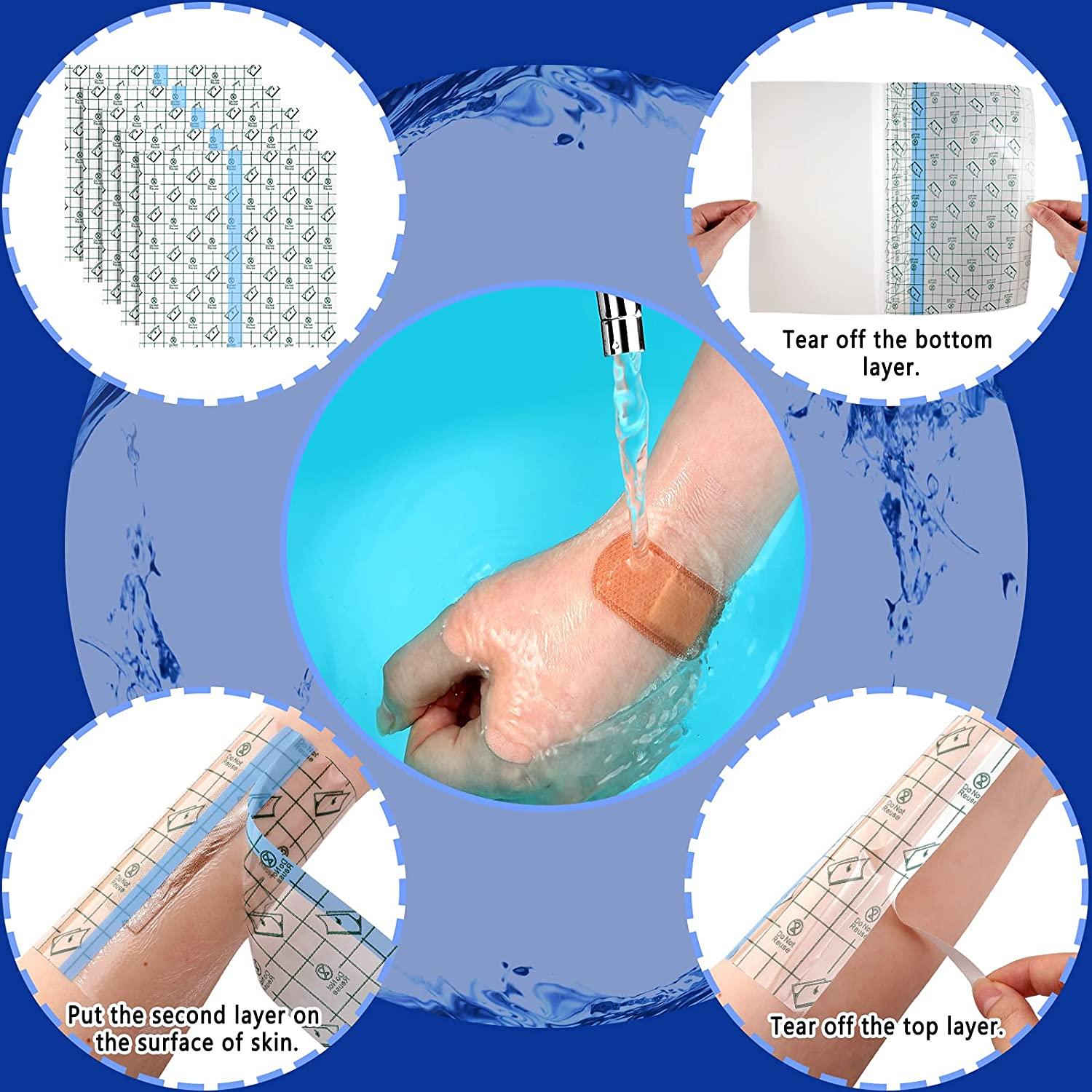 50 Pieces Transparent Stretch Adhesive Bandage Large Waterproof Bandage