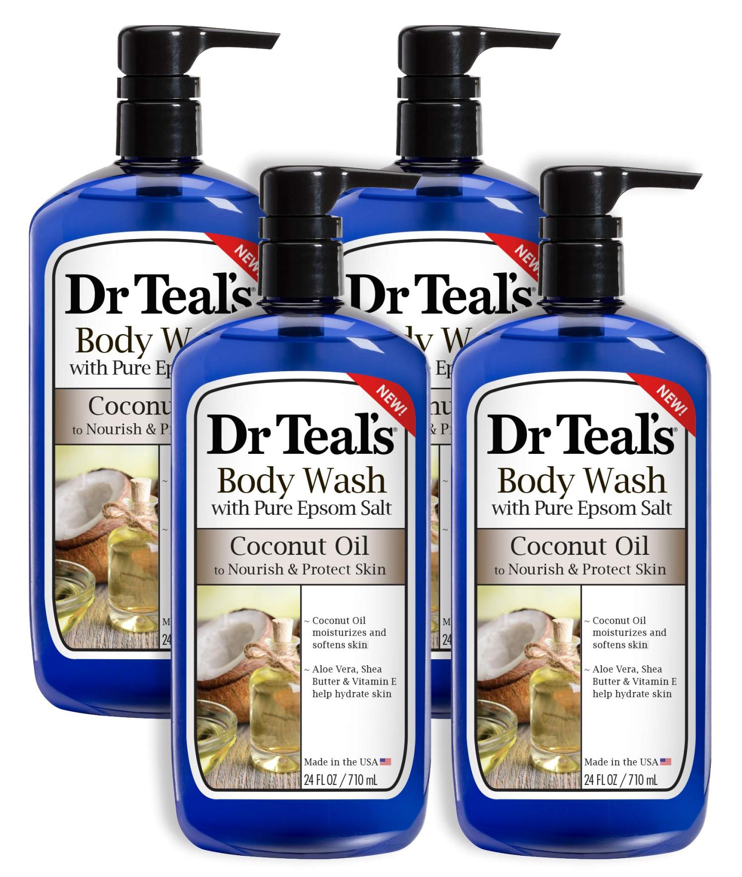 Dr Teal's Body Wash 4Pack (96 Fl Oz Total) Coconut Oil