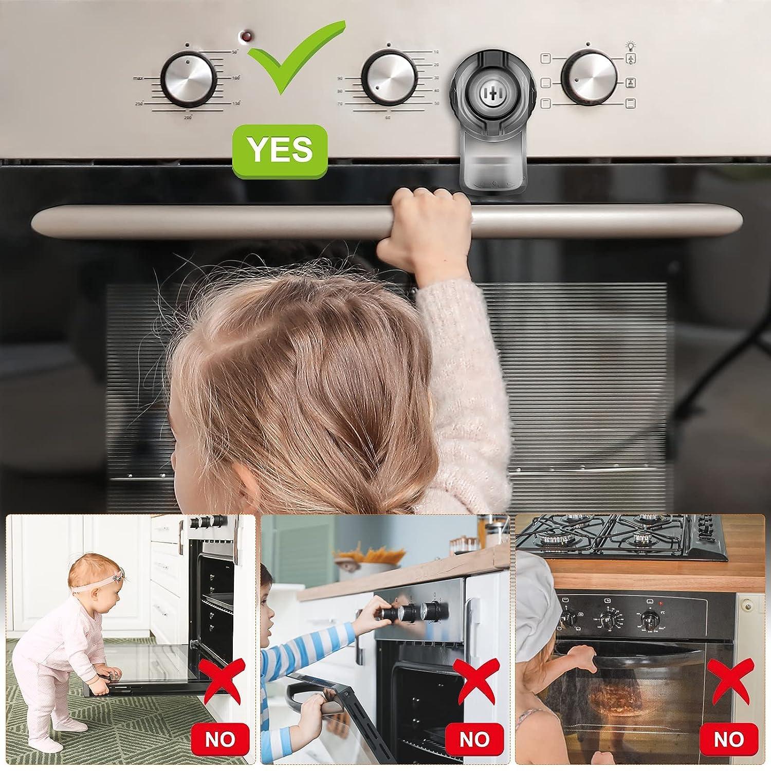Homemaxs 2pcs Childproof Oven Door Lock Baby Safety Oven Lock Kitchen Baby Safety Lock, Size: 9.5x5.3cm