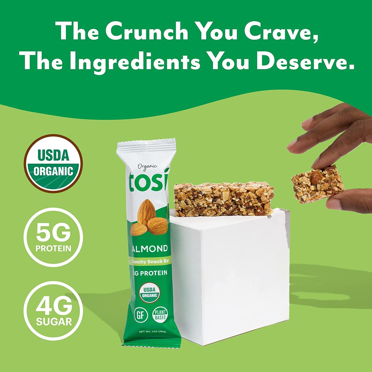 Tosi Organic SuperBites 1oz (Pack of 12) Vegan Keto Friendly Almond