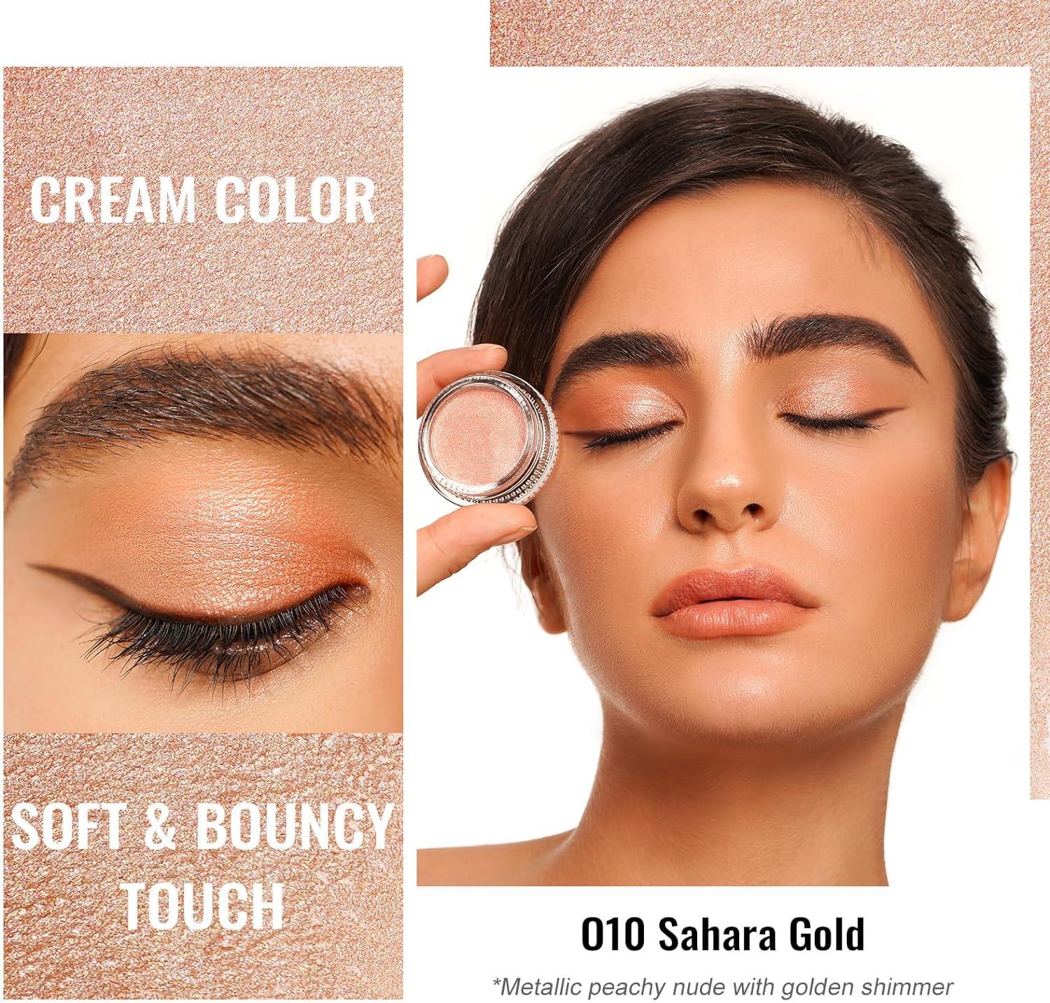 アイジェル２個＆フラウンセラム Oulac Shimmer Eyeshadow Duo | Vegan & Cruelty-Free Peach Eyeshadow