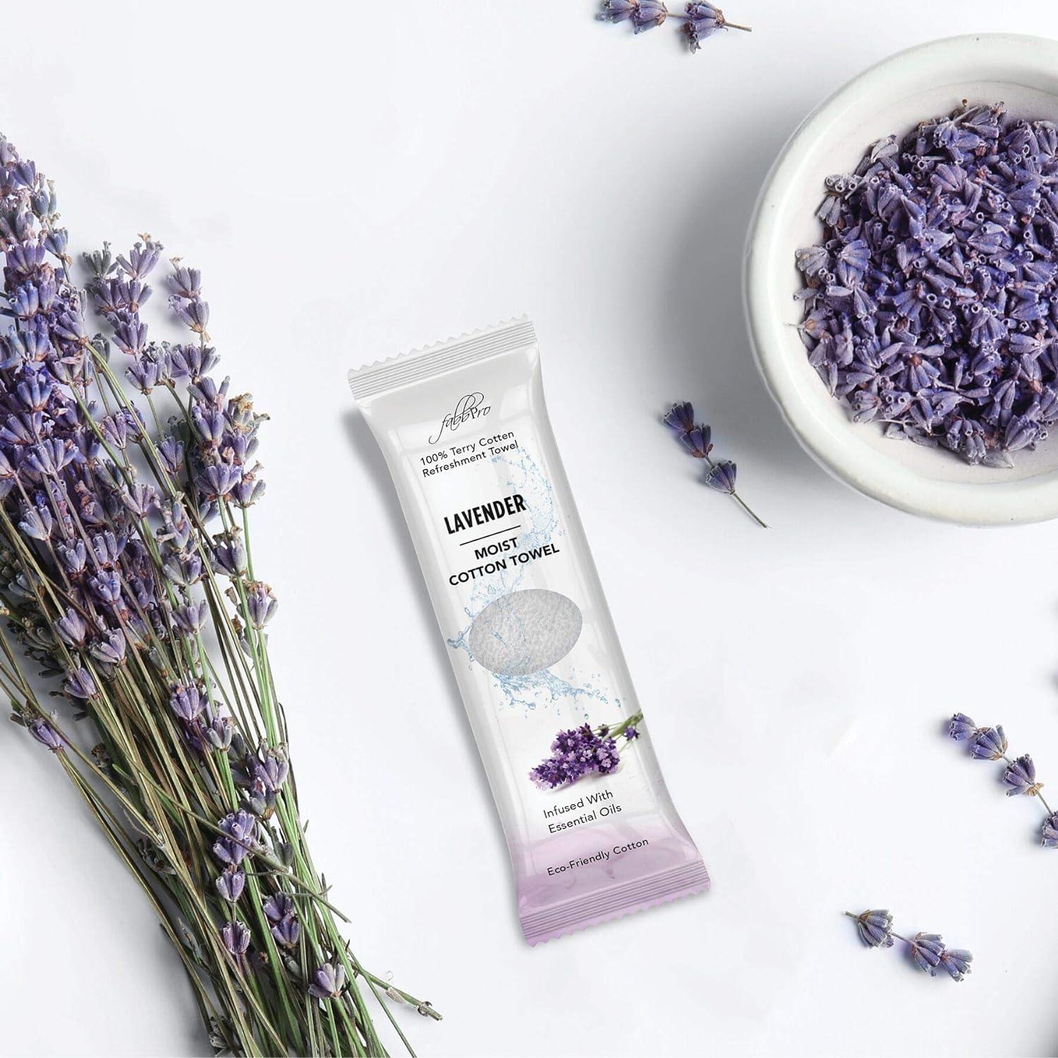 FabbPro Oshibori Moist Terry Cotton Refreshment Towels (50 Pack 8 x 8