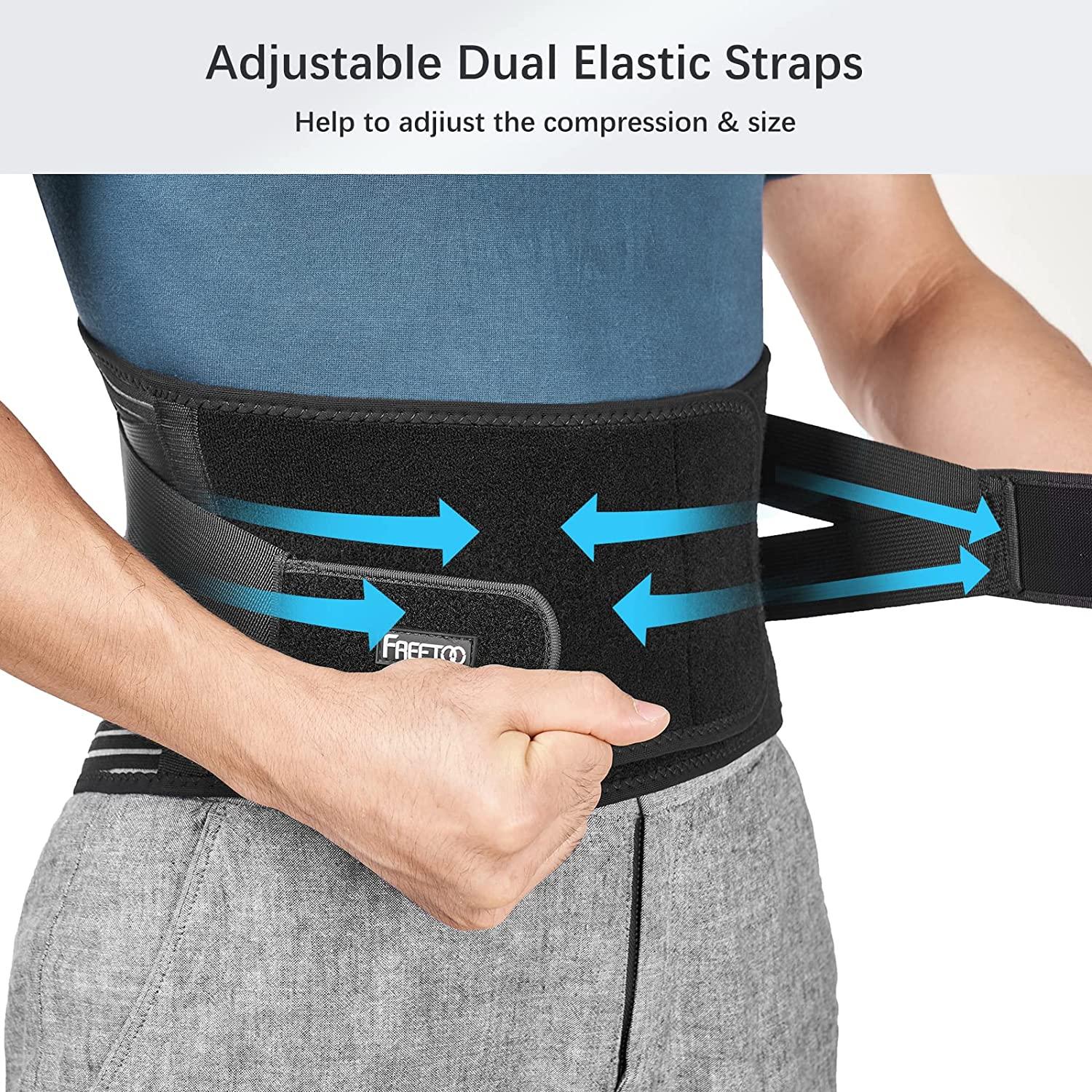 Modvel Back Braces for Lower Back Pain Relief with 6 Stays, Breathable Back Support Belt for Men/Women for Work , Anti-Skid Lumbar Support Belt with