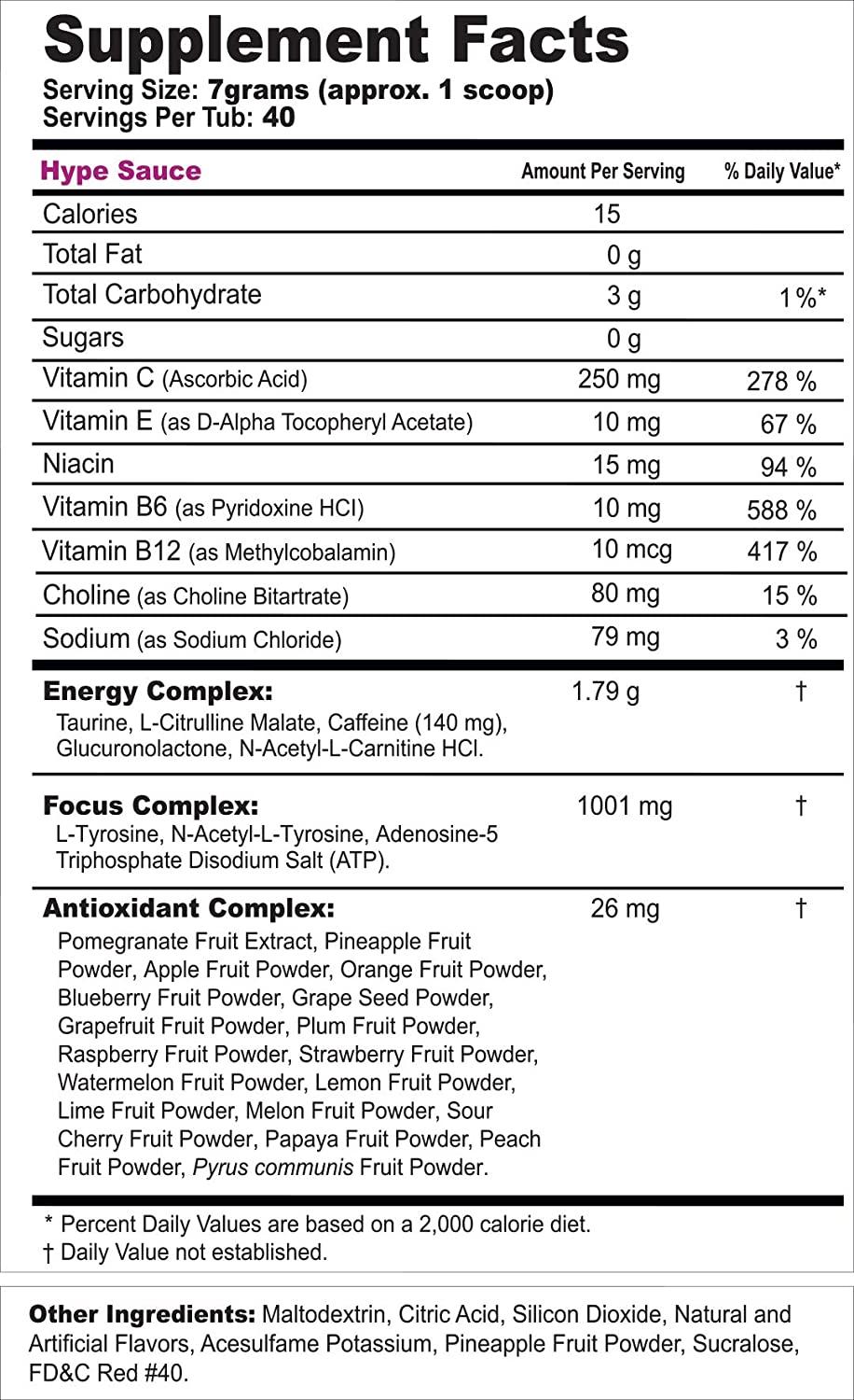 G Fuel Raspberry Lemonade Hype Sauce Energy Powder 9.8oz Tub (40 Servings) Natural Energy Drink