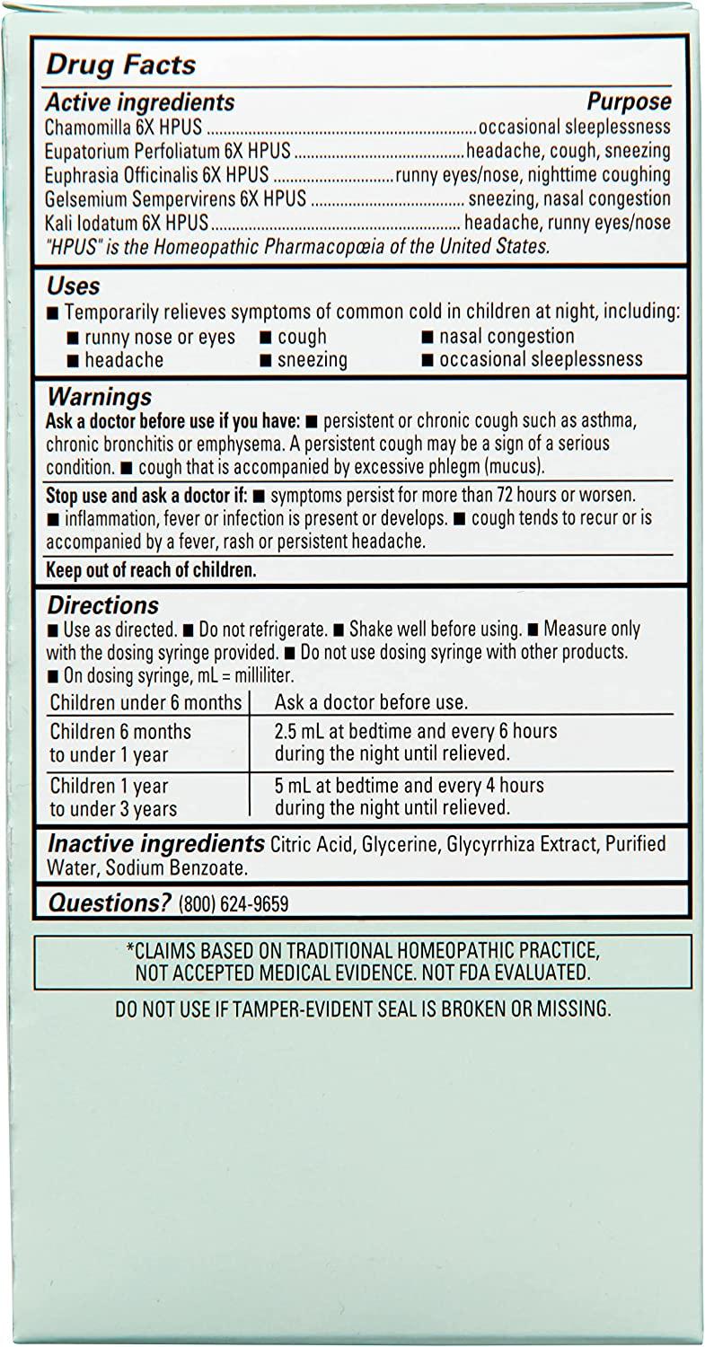 Hyland's Baby Nighttime PM Cold Syrup Natural Relief for Cold