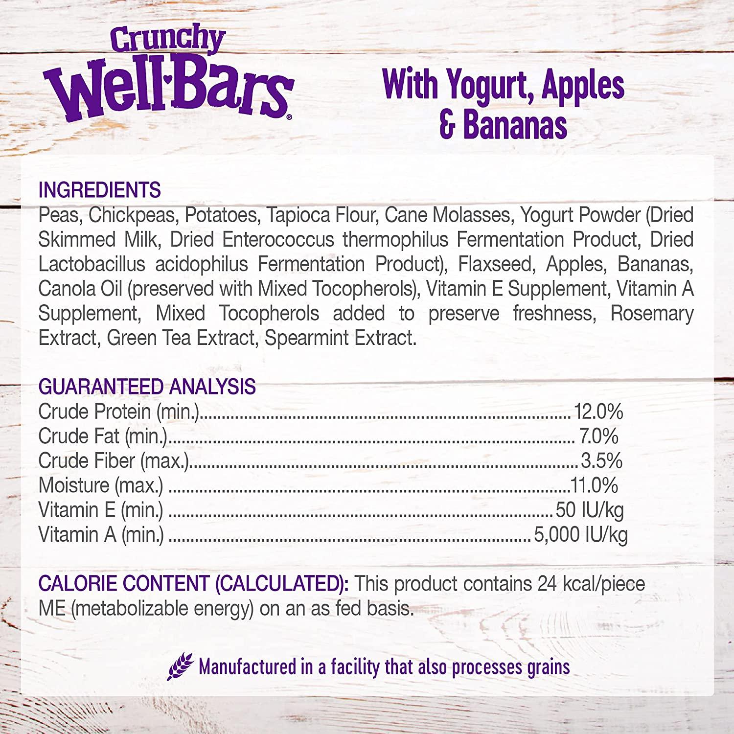 Wellness WellBars GrainFree Dog Treats Yogurt, Apples & Banana (20