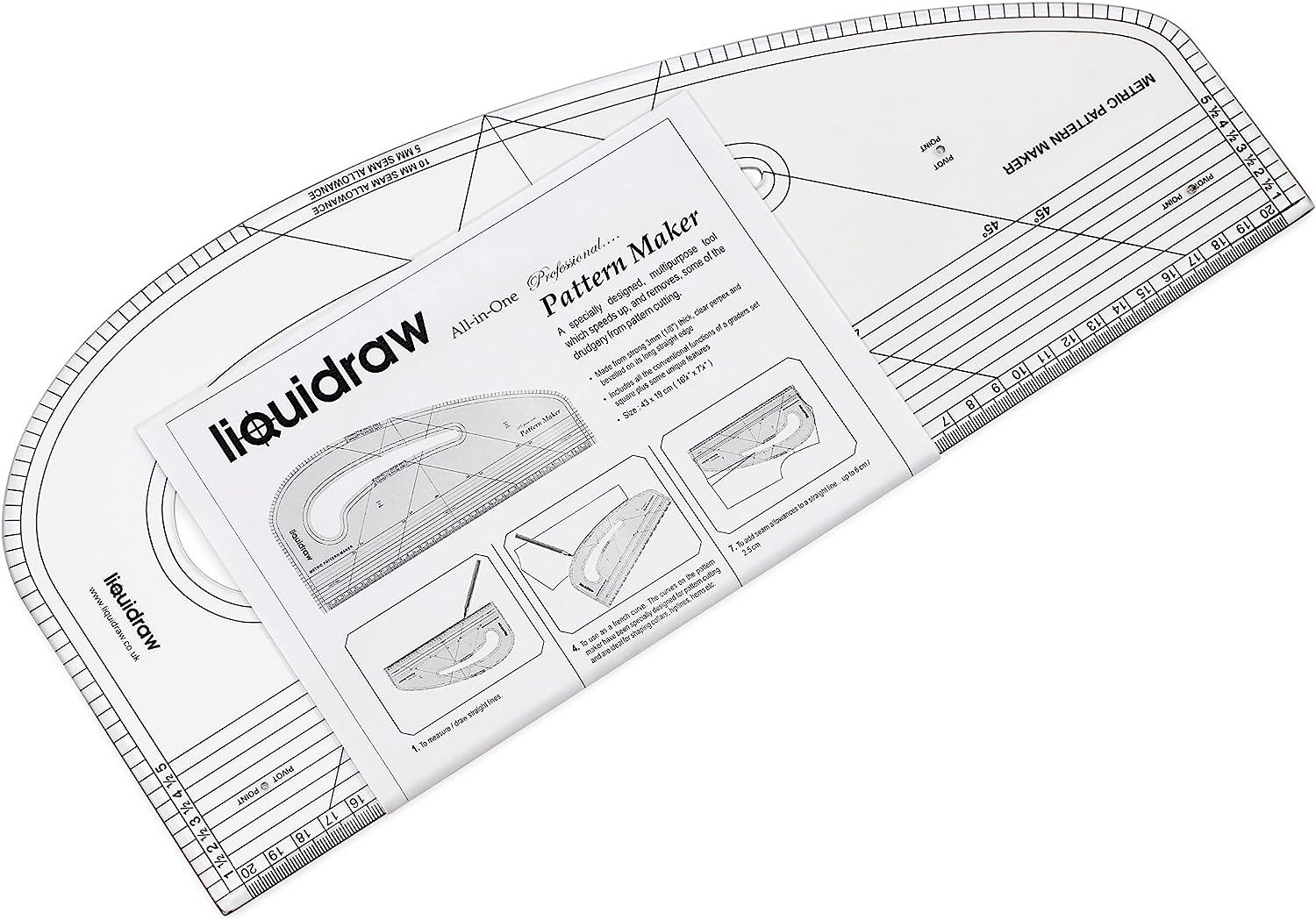Liquidraw Pattern Maker Quilting Ruler Metric Clear Pattern Marking
