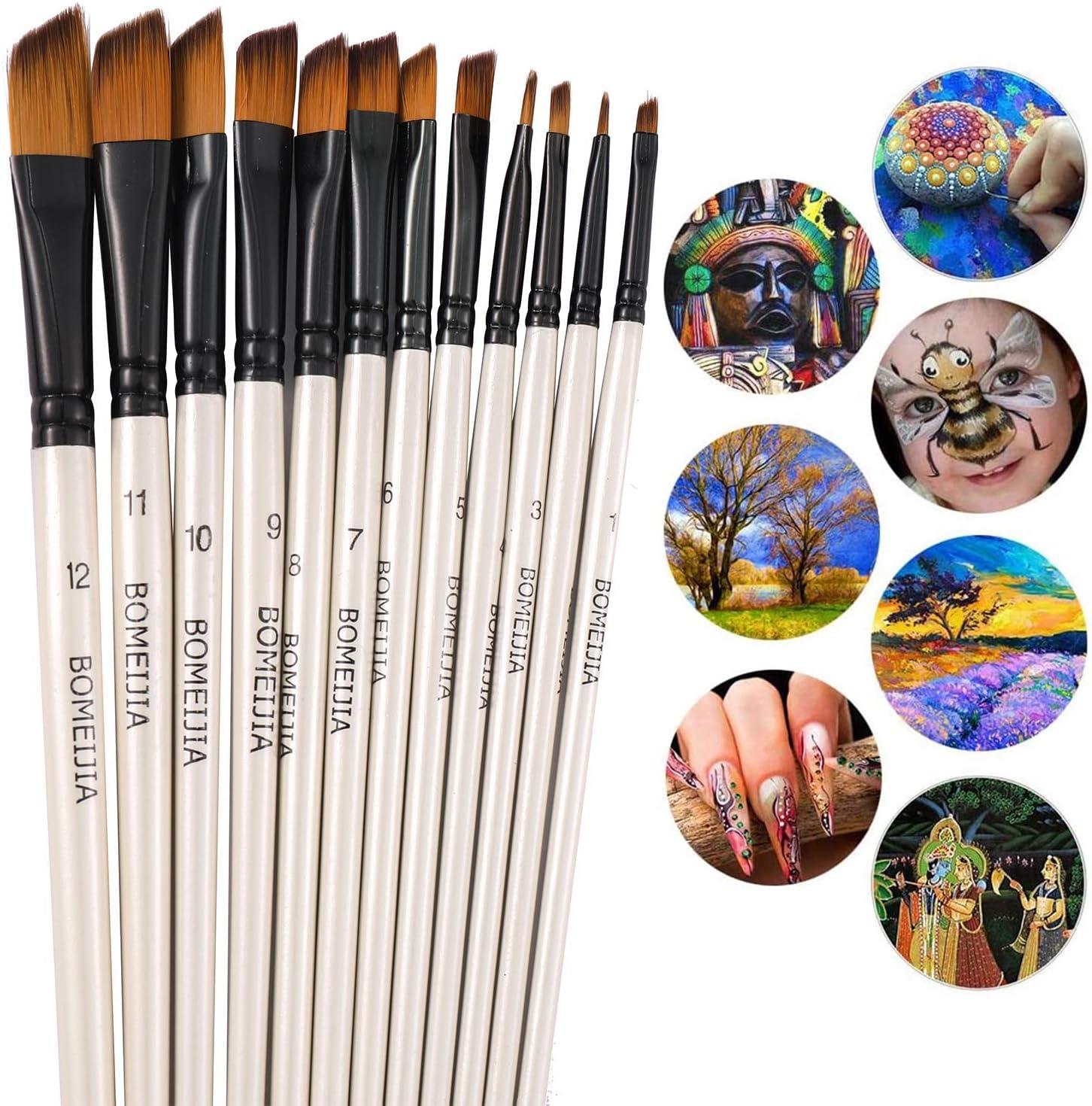 12Pcs Artist Paint Brushes Art Set Brush Acrylic Oil Watercolour Craft  Painting