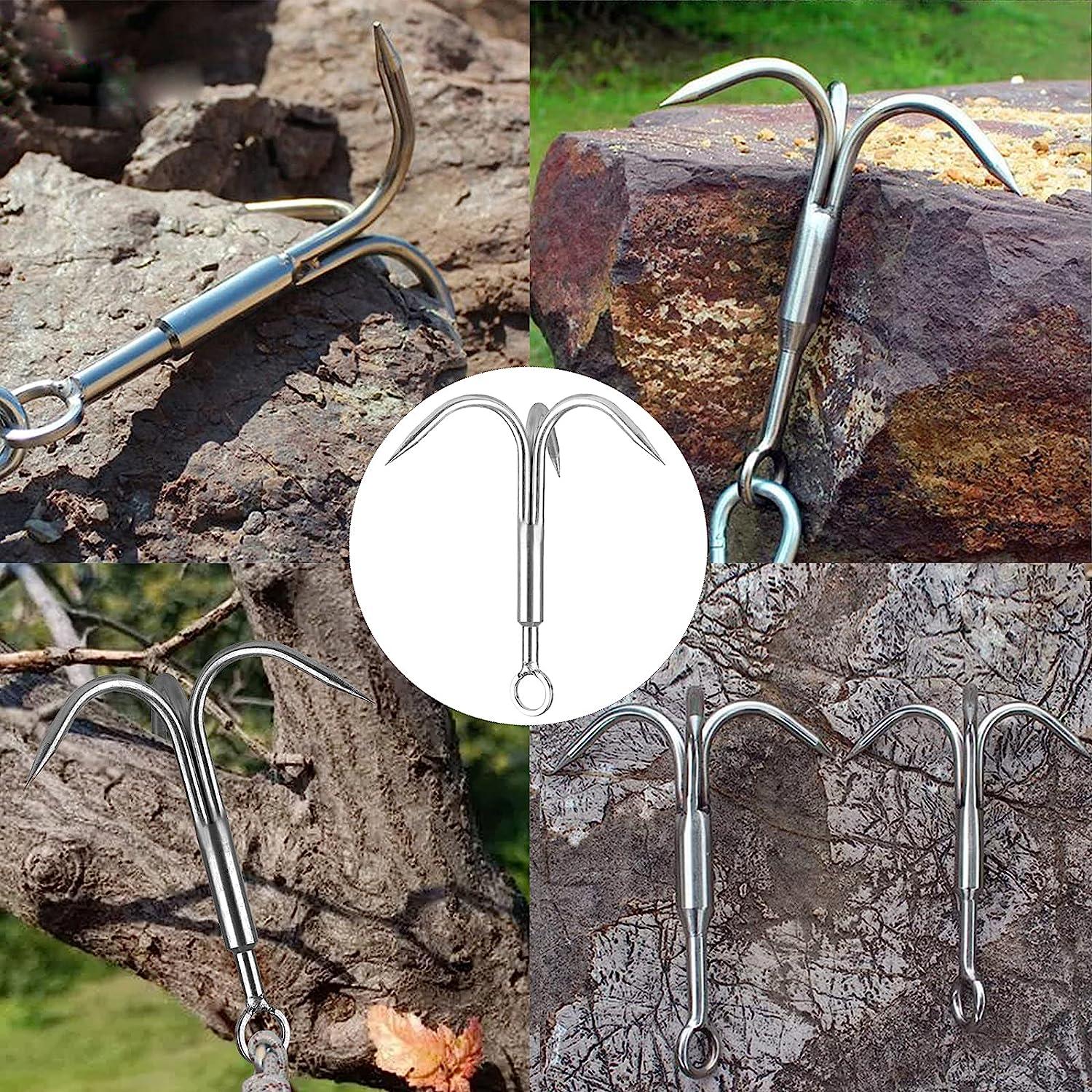 Yiliaw Stainless Steel Outdoor Grappling Hook with 50FT Rope/Climbing  Claw/Gravity Hook/Flying Tigers/Aquatic Anchor Hook for Your Outdoor  Life,Hiking,Tree Limb Removal Big Grappling Hook