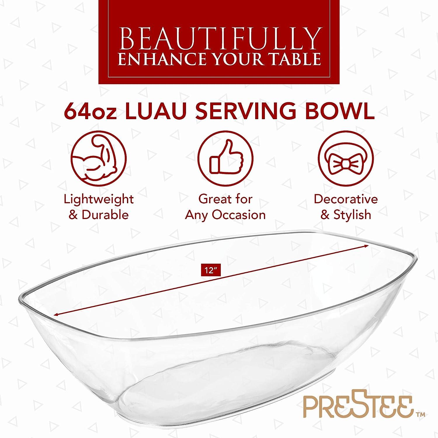 Clear Plastic Serving Bowls (Set of 4) Medium Disposable Candy