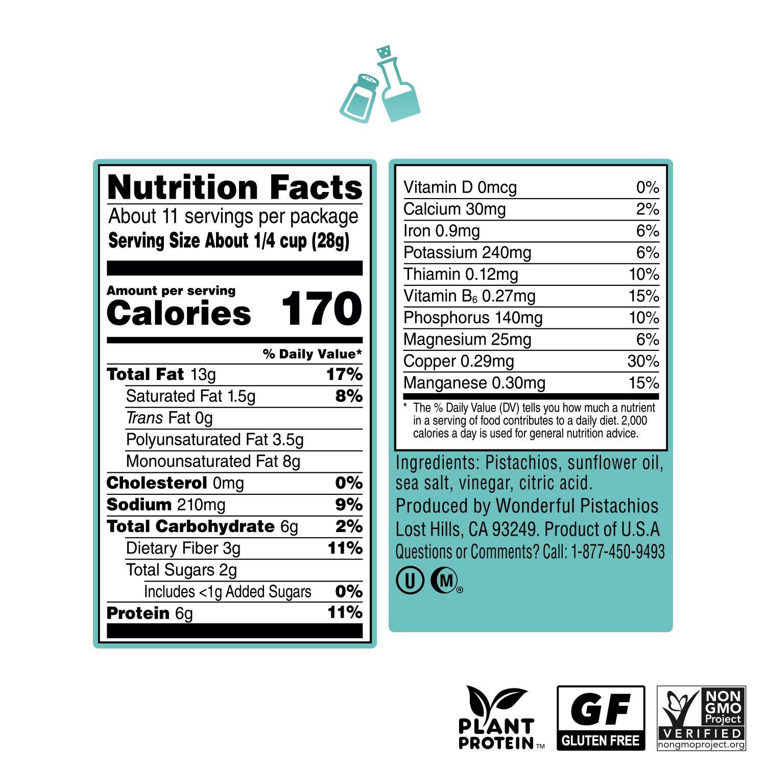 Wonderful Pistachios No Shells Sea Salt Vinegar 11 Oz Bag