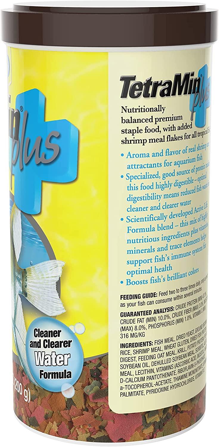 TetraMin Plus Tropical Flakes, Cleaner and Clearer Water Formula 7.06 Ounce  (Pack of 1)