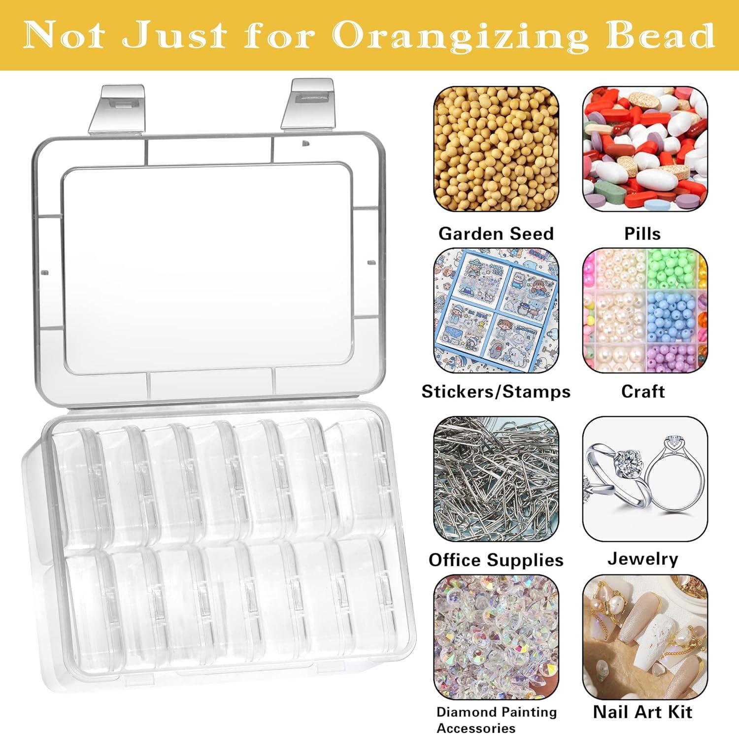 Mathtoxyz Small Bead Organizers 15 Pieces Plastic Storage Cases Mini Clear  Bead Storage Containers Transparent Boxes with Hinged Lid and Rectangle  Clear Craft Supply Case