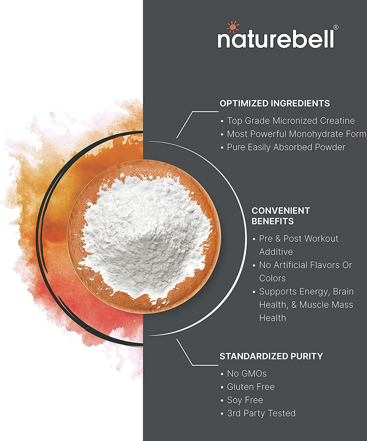 Naturebell Creatine Monohydrate Powder 500g Pure Unflavored
