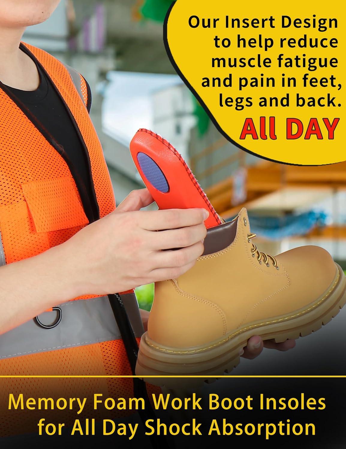 Work Comfort Anti-Fatigue Insoles Memory Foam Inserts for All