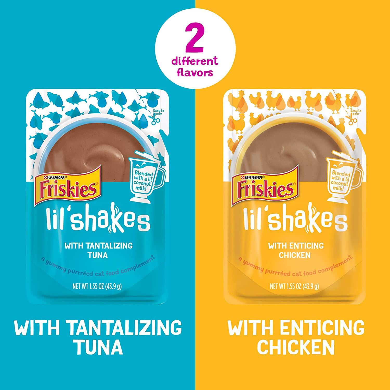 Purina Friskies Pureed Cat Food Topper Variety Pack, Lil' Shakes with