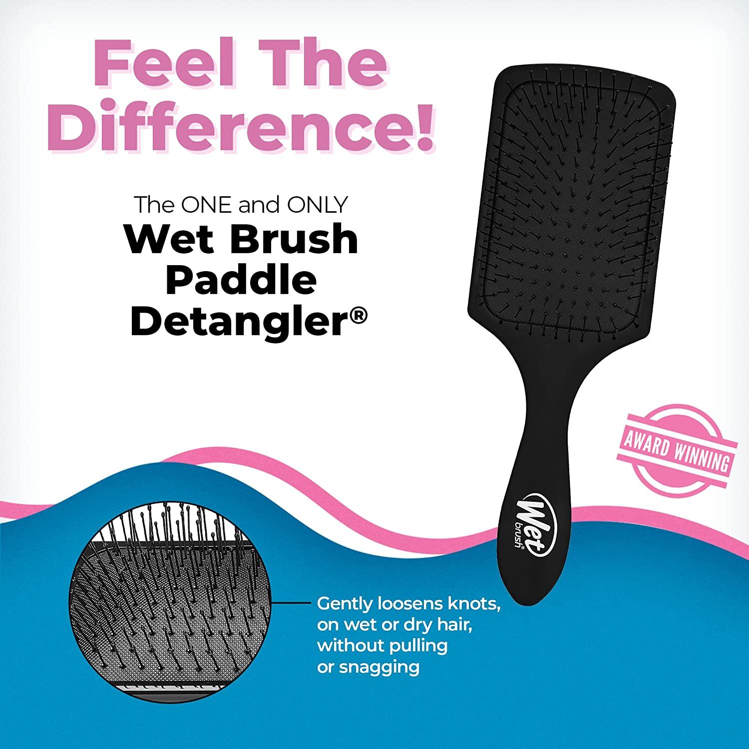 Wet Brush Paddle Detangler Hair Brush Black Wet or Dry Comb for Women