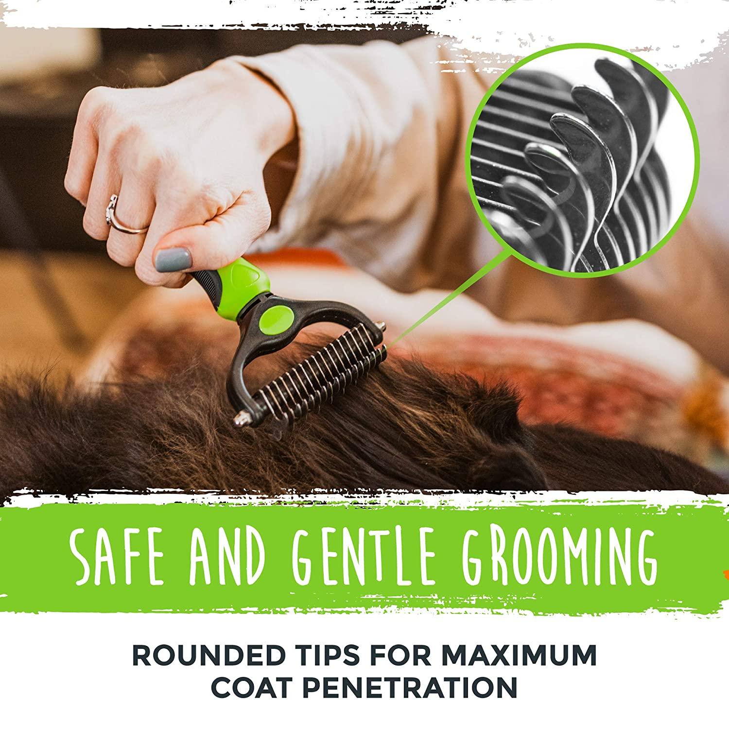 Mighty Paw Dog Grooming Brush Pet Undercoat Dematting Rake with