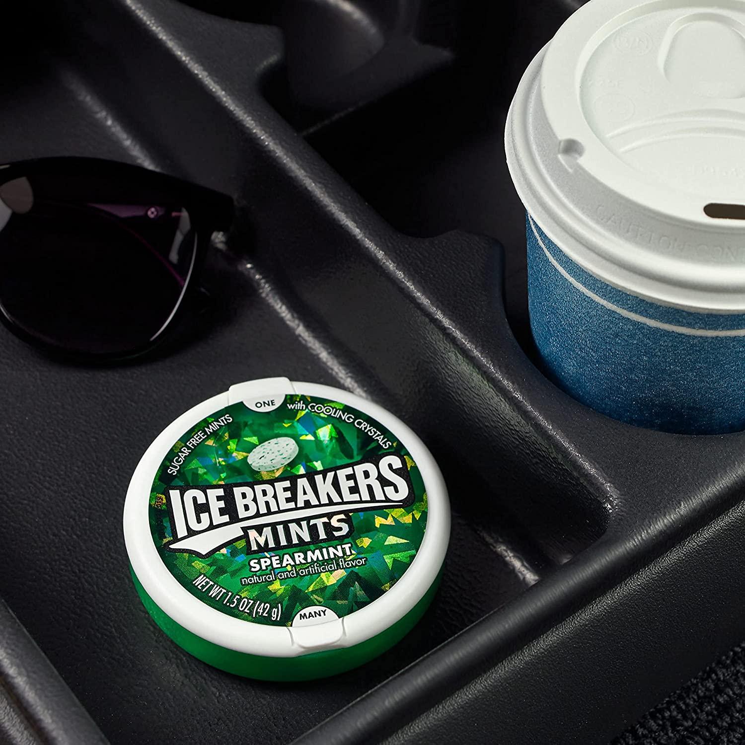 Ice Breakers Spearmint Sugar Free Mints Bulk 1 5 Oz Tins 8 Ct