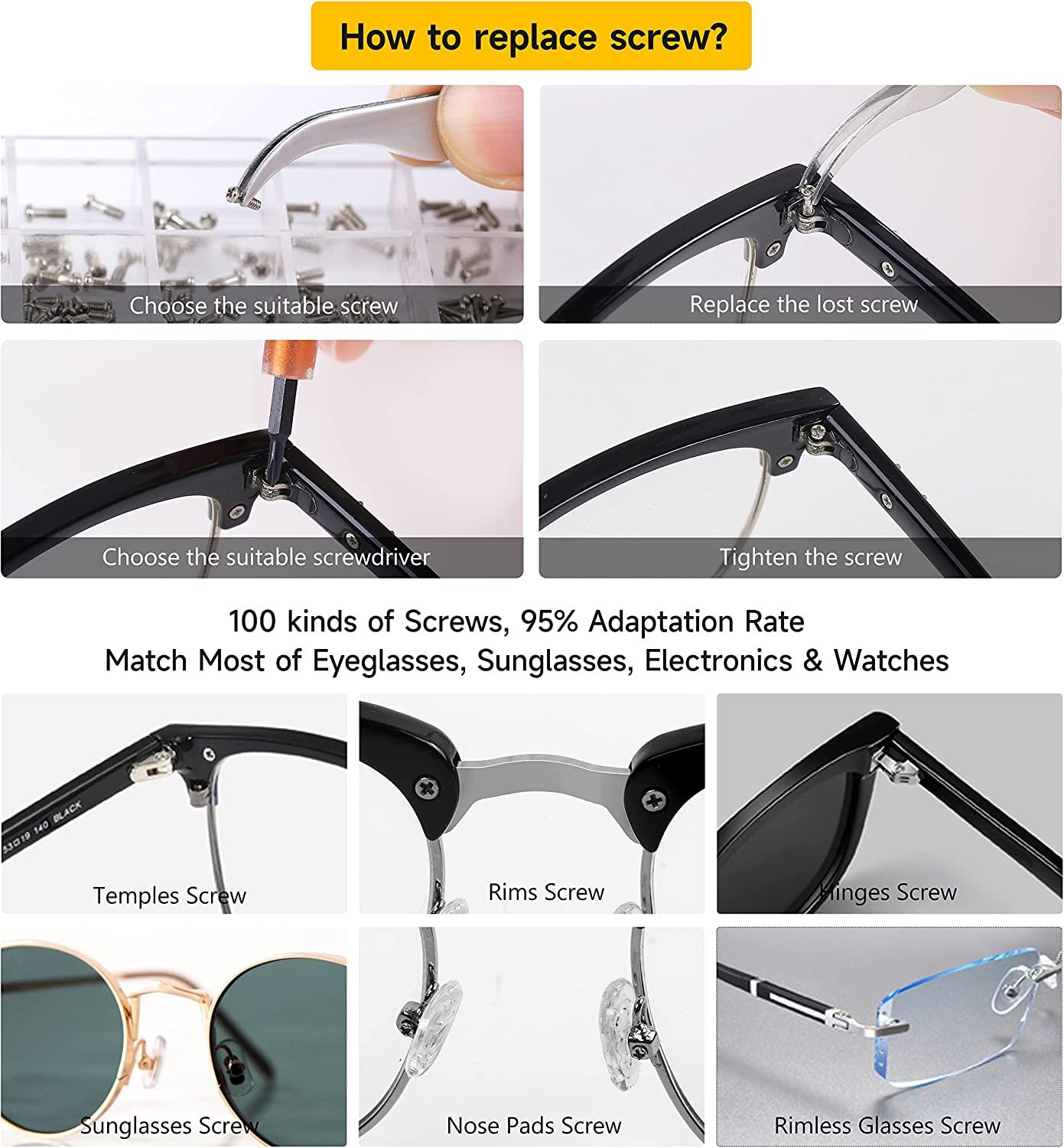 Upgraded AllinOne Eyeglass Repair kit with Magnifying Glass