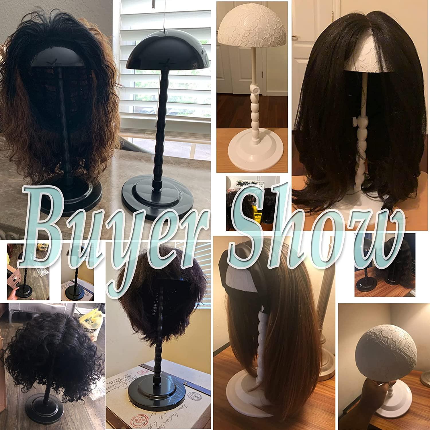Wig Stand Wig Holder for 1 PCS Adjustable Height19.3 Inches Wig Holder for  long Wigs, Sturdy Portable Wig Stand for Display, Non-Slip, Folding  Portable Hat Head Stand Non-Slip Easy Assembly Stable (White)