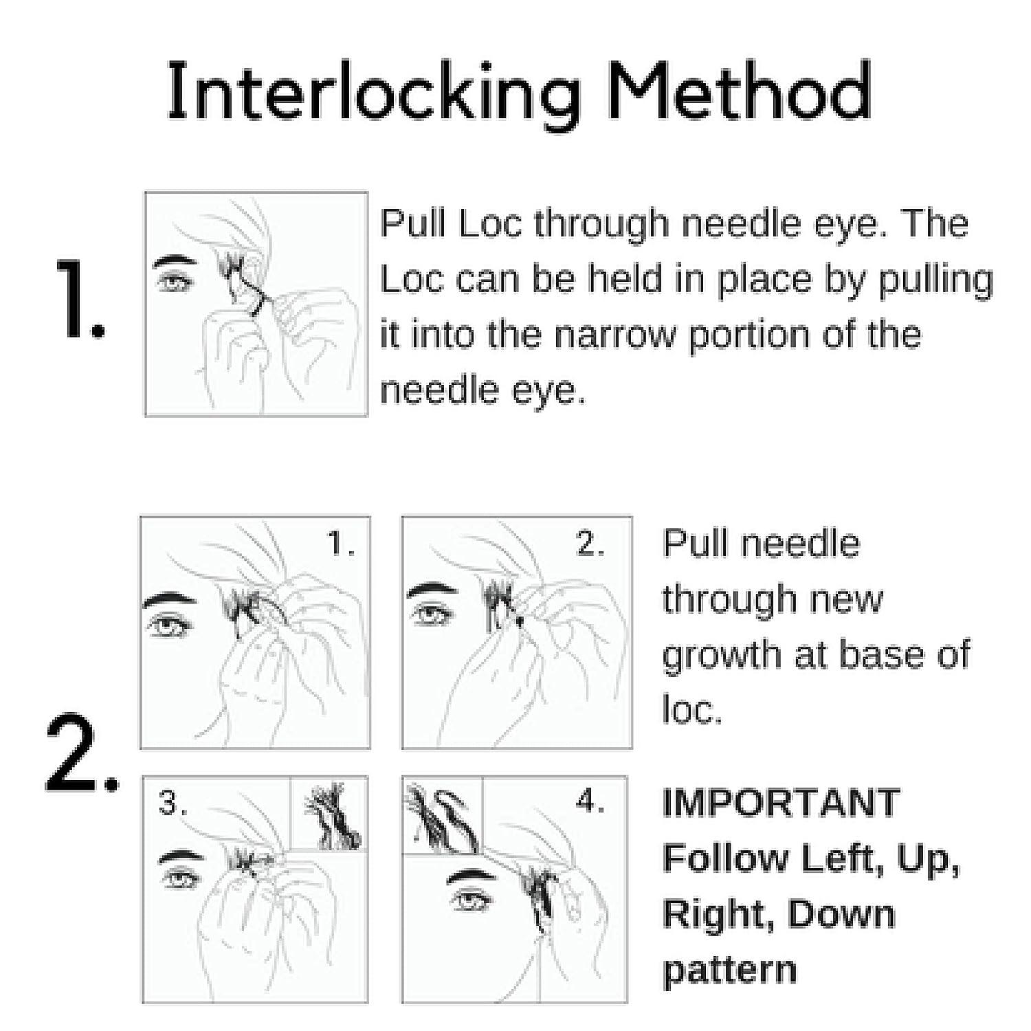 2 Interlocking Tools For Locs | Sisterlock and Dreadlocks Starter,  Tightening Accessories For Small, Medium, or Large Dreads. Easy Locking  Needle Hair