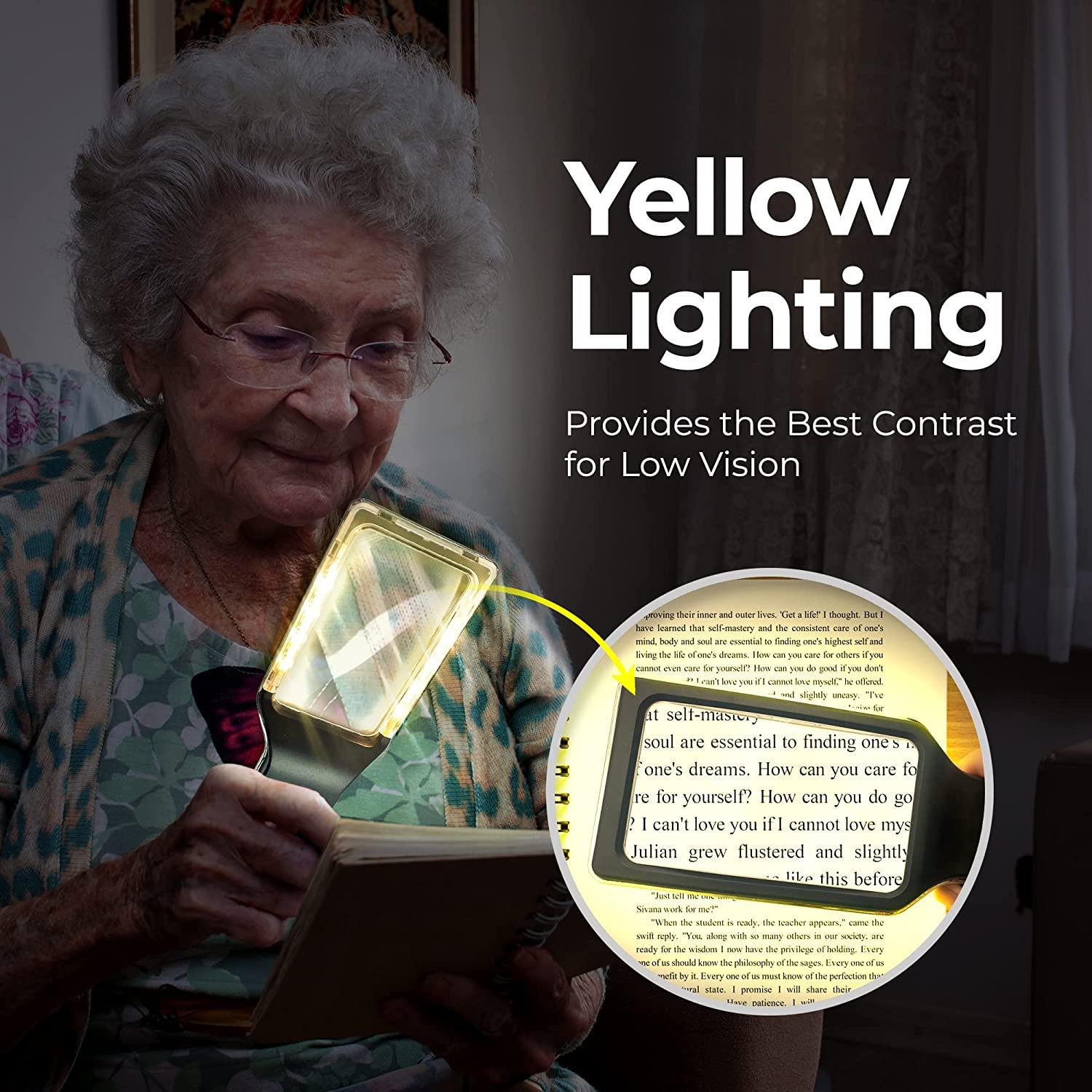 4X Large Magnifying Glass with AntiGlare LEDs Ideal for Low Vision