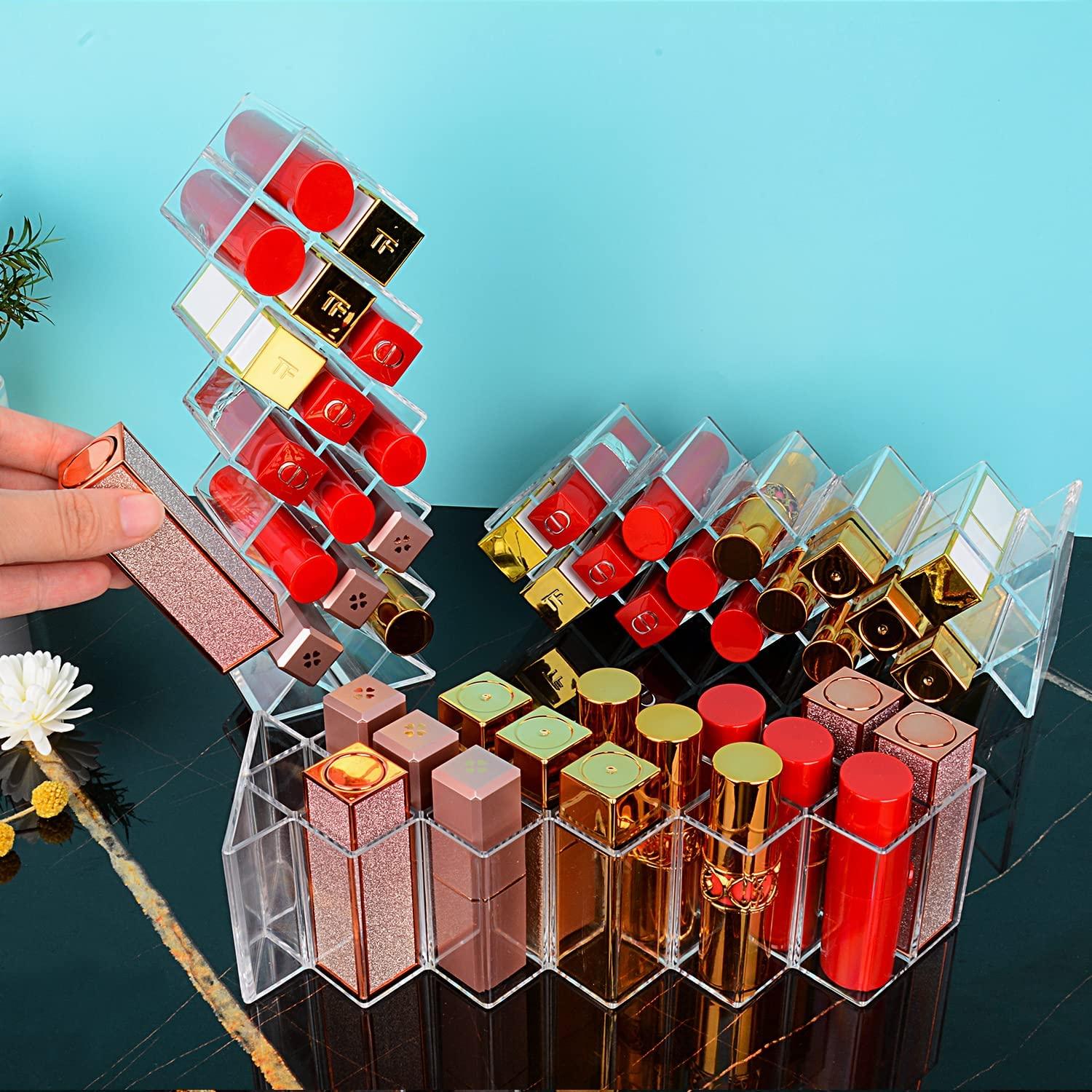 JessLab Lipstick Organizer Acrylic Lipstick Holder Lip Gloss Tower