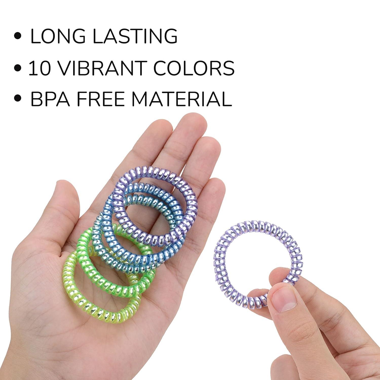 LuzGod 20 Color 20 PCS Spiral Coil Bracelet Hair Ties Bulk Waterproof  Telephone Cord Scrunchies Tellie Ties Ponytail Holder Perfect for Thin Fine  Thick Hair for girlfriend Girl Children Mothers Moms Women