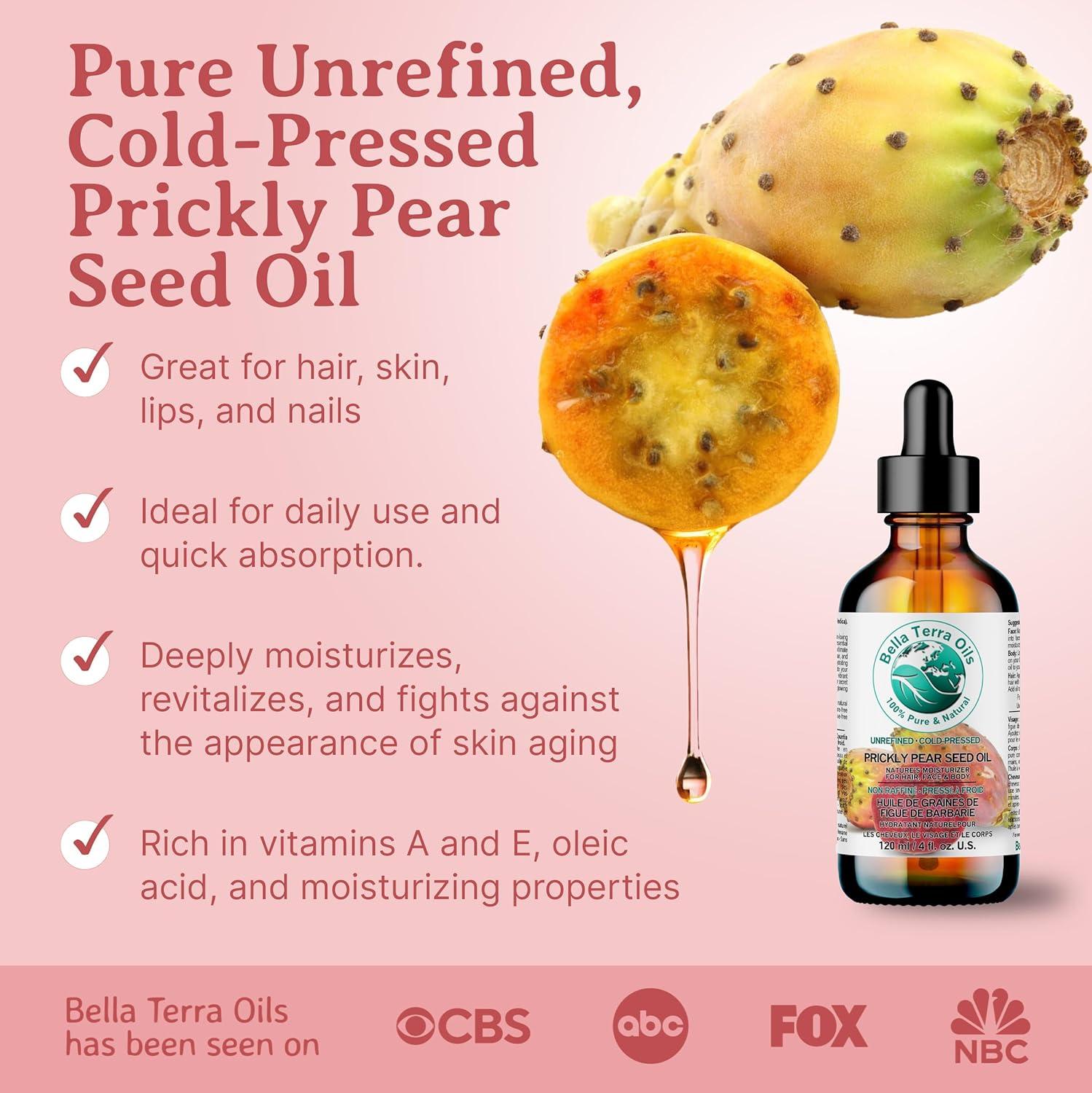 Prickly Pear (Cactus) Seed Oil. 120ml. 100% Pure. Cold-pressed. Unrefined.  150% more Vitamin E than Argan Oil! Lightweight. Natural Moisturizer. 120  ml (Pack of 1) | Buy Now with Express International Delivery | GoSupps.com