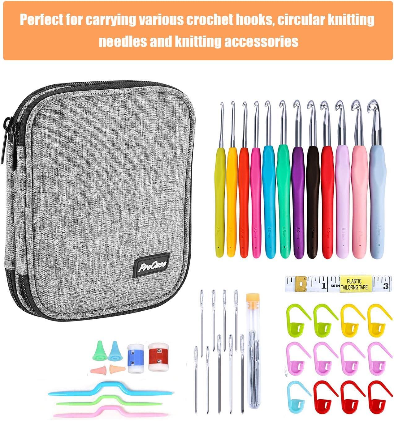 ProCase Crochet Hook Case (up to 6.5 Inches) Travel Organizer