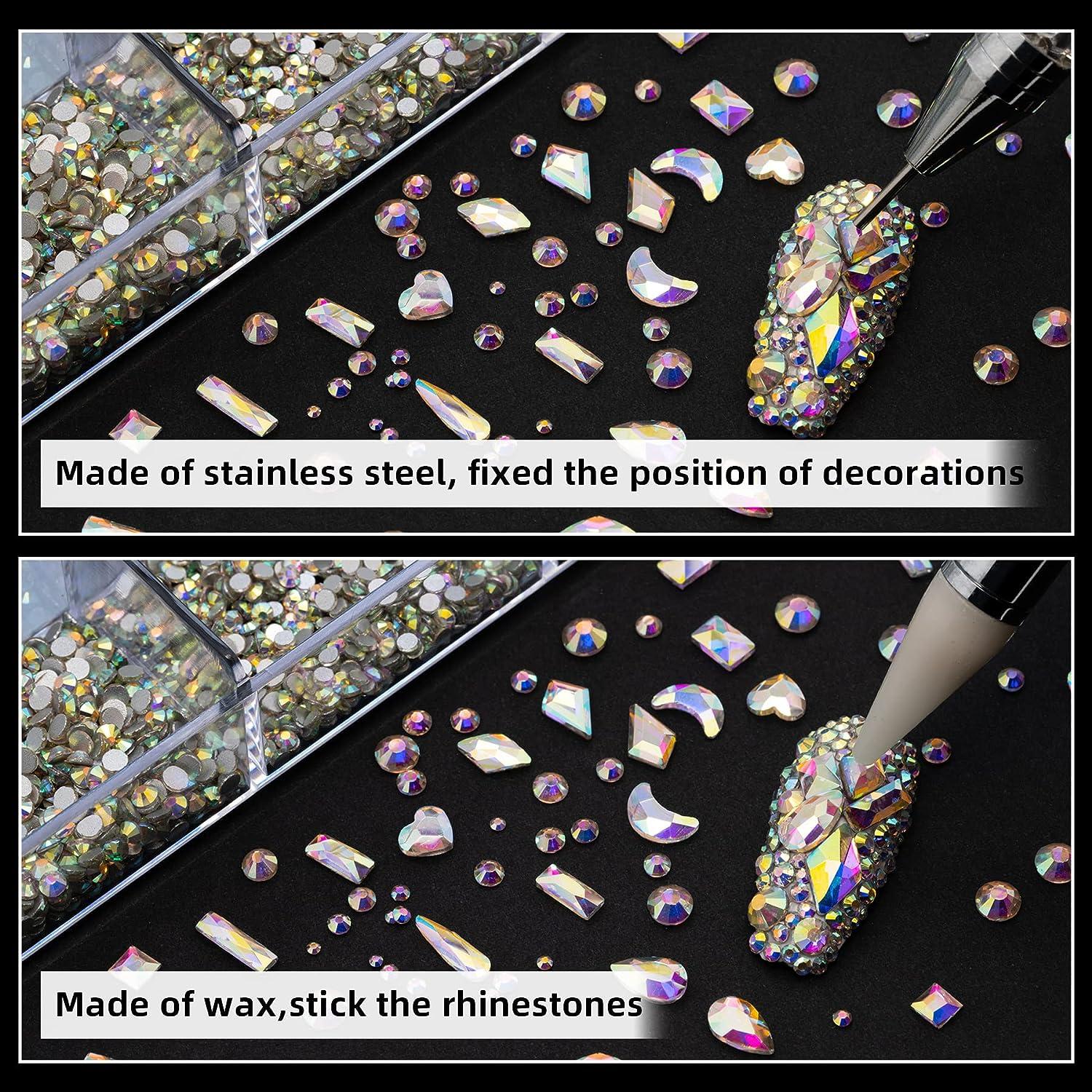 100PCS/BAG Multi Shapes 3D Glass AB Crystal Nail Art Rhinestones Flatback  Crystals 3D Decorations Nail Gemstones Nail Crystals Diamonds Jewelry  Rhinestones