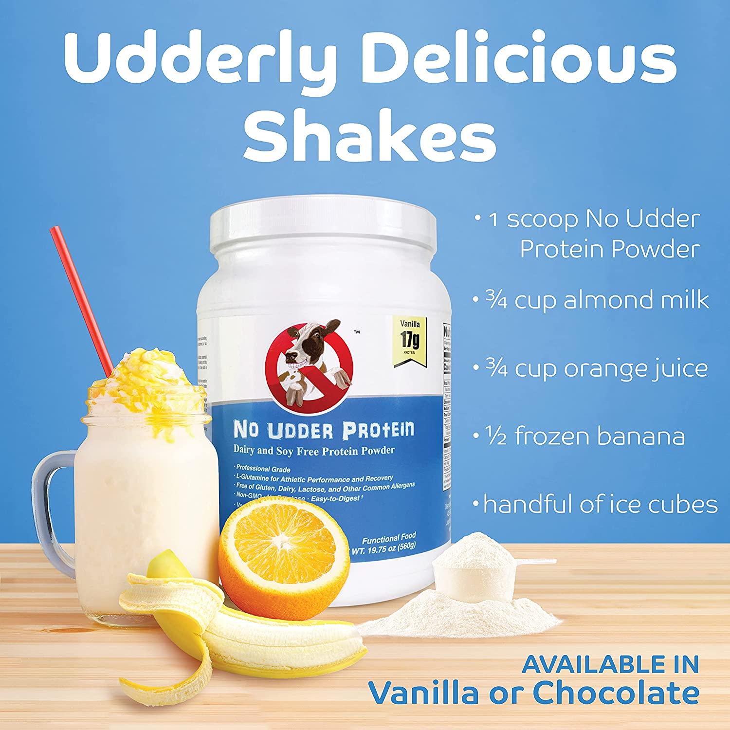 No Udder Protein Dairy Free Vegan Soy Free Protein Powder, Vanilla Delight