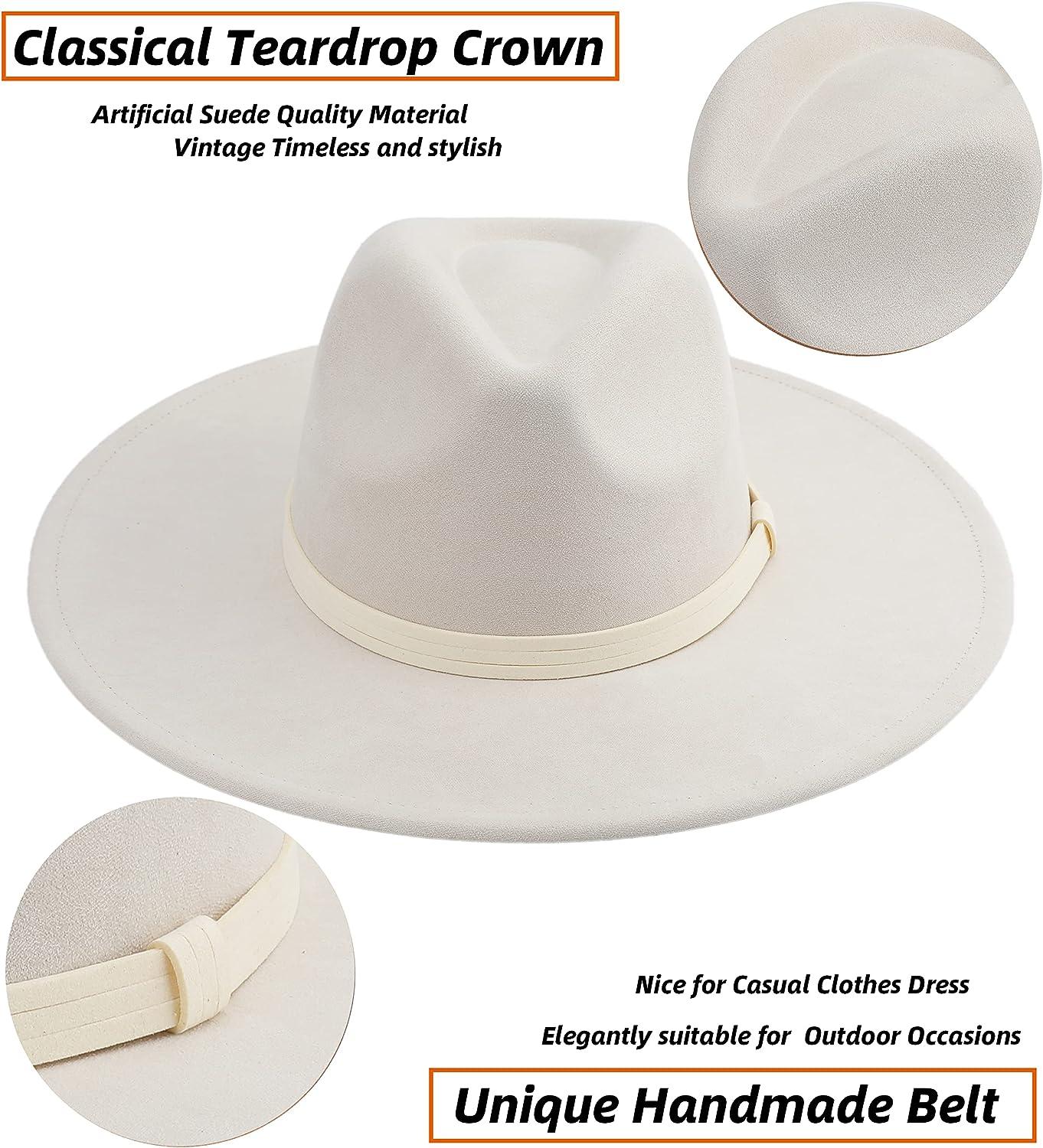 Pro Celia Big Wide Brim Fedora Hat for Women Large Felt Panama