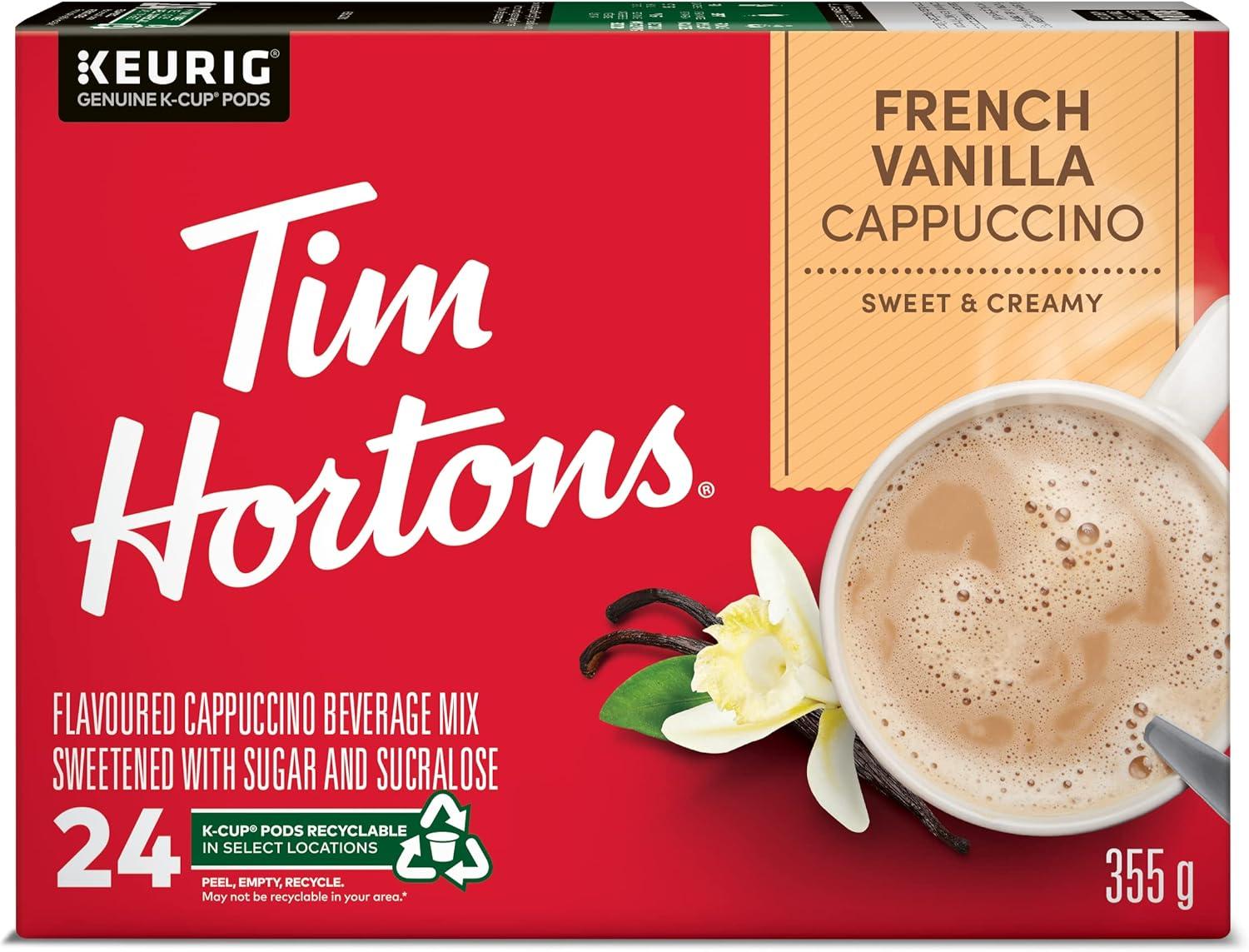 Tim Hortons French Vanilla Cappuccino K-Cup Pods 24 Pack Steeped