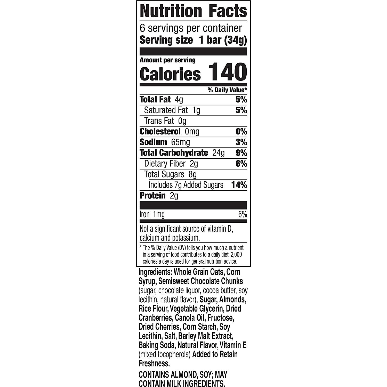 Nature Valley Fruit and Nut Granola Bars, Dark Chocolate Cherry, 6 ct