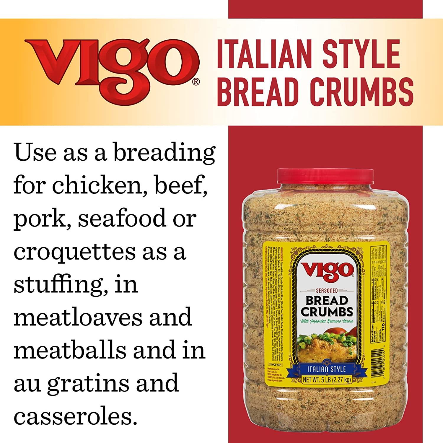 Vigo Italian Style Seasoned Bread Crumbs with Imported Roman Cheese