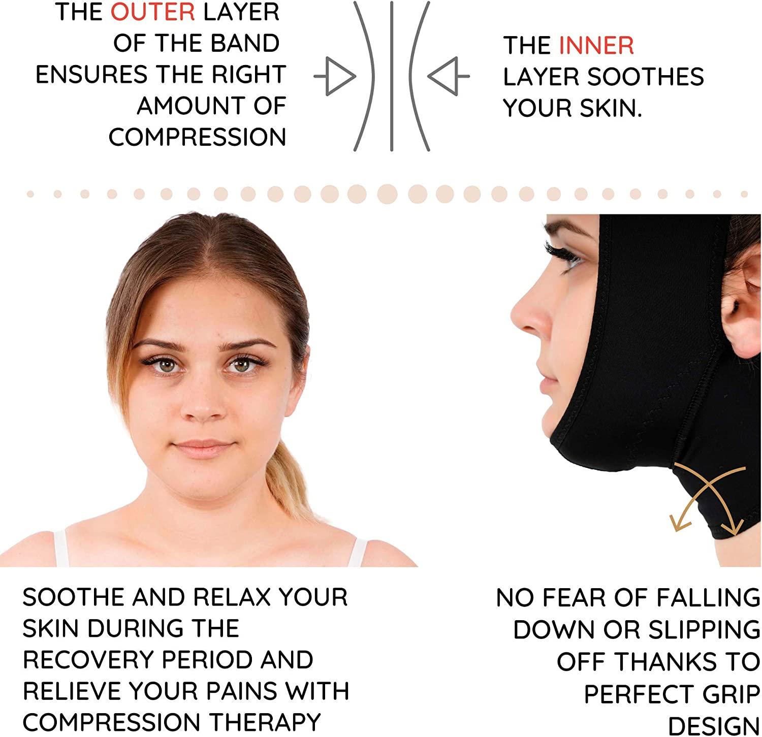 Post Surgery Neck Chin Compression Garment for Women Face Slimmer