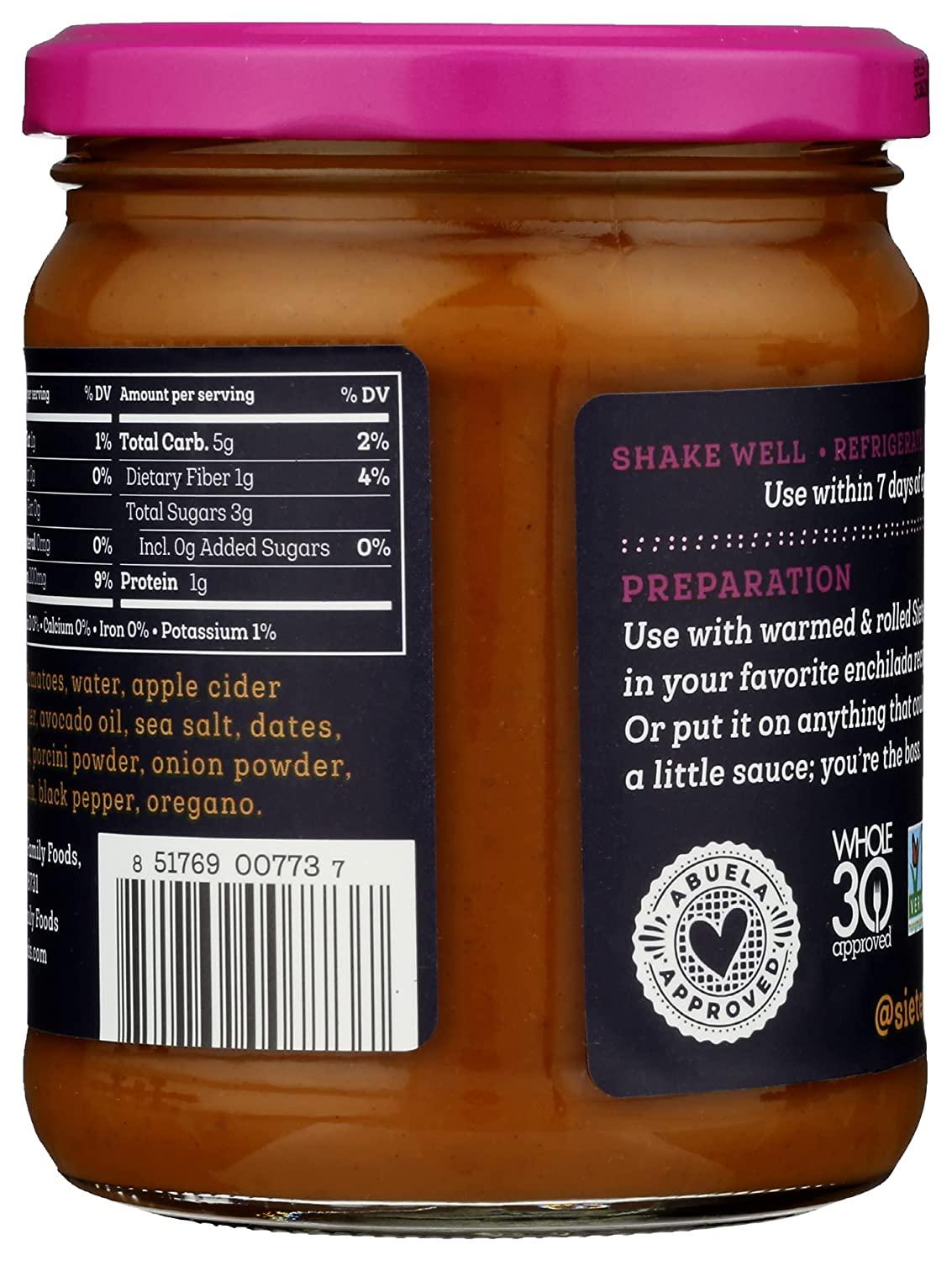 Siete Family Foods Red Enchilada Sauce, 15 OZ