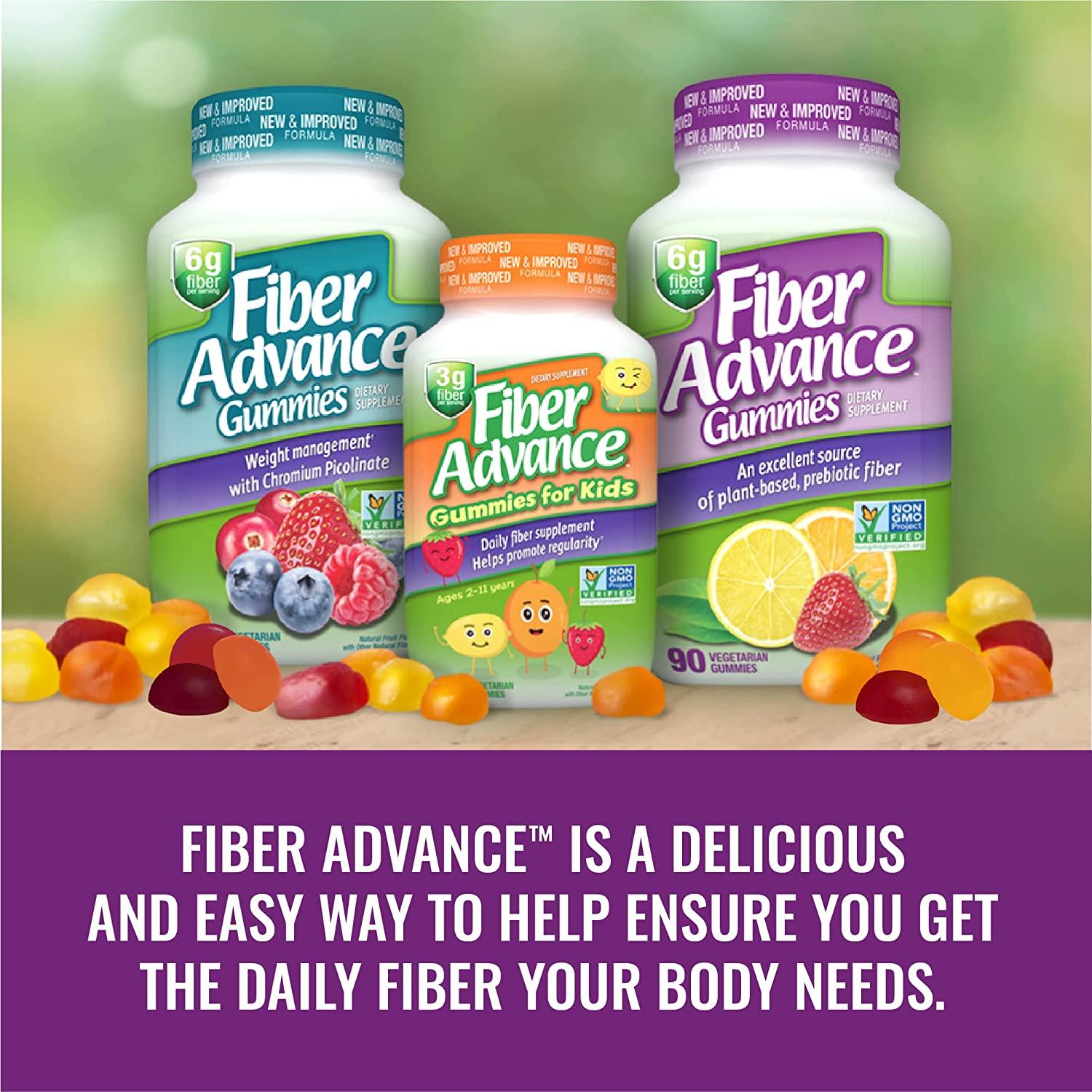 Fiber Advance Gummies for Kids 100 Plant Based Fiber Supplements for