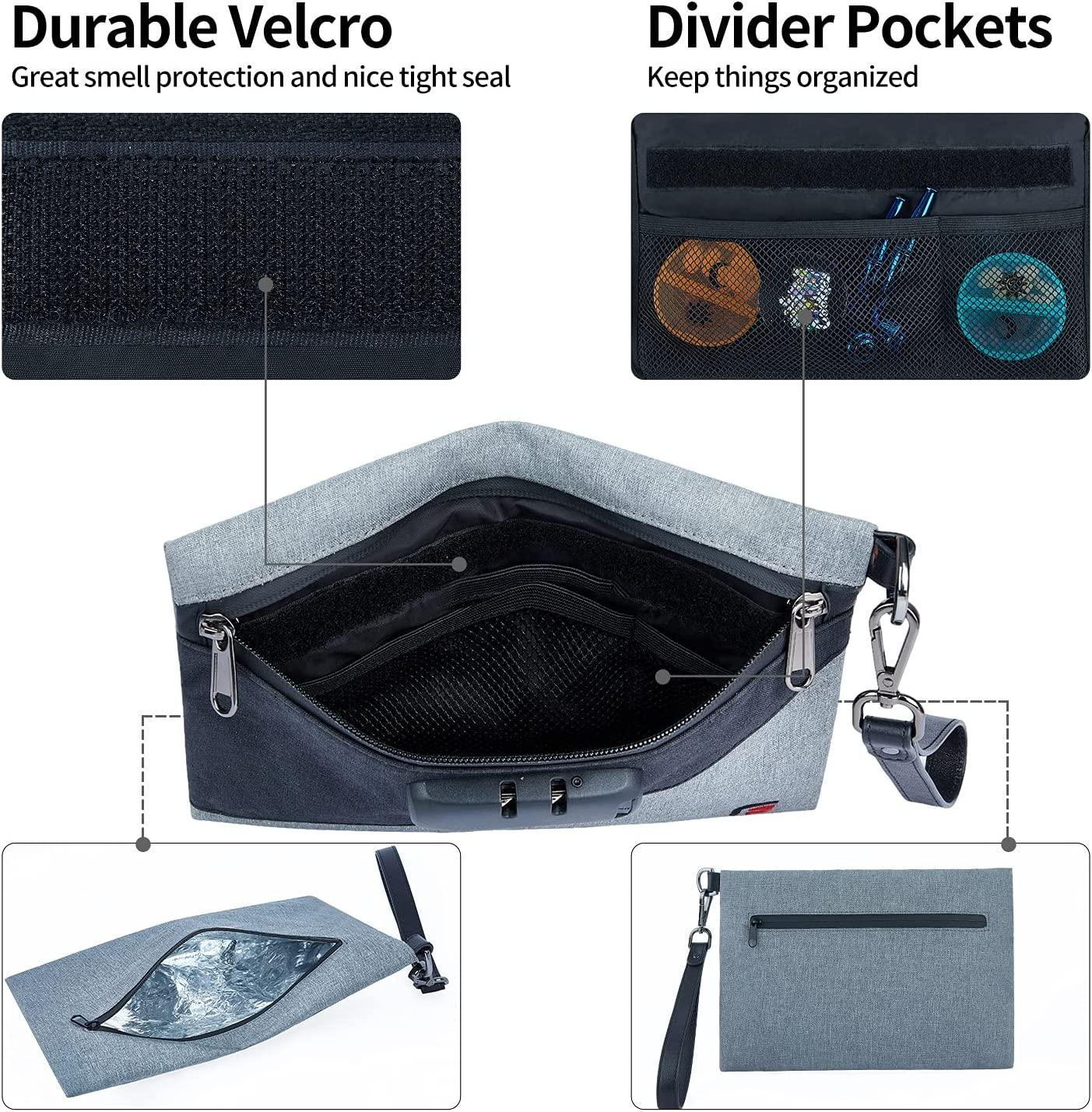 FashGudim Smell Proof Combination Lock Bag 10.2 x 7.2 inches Odor