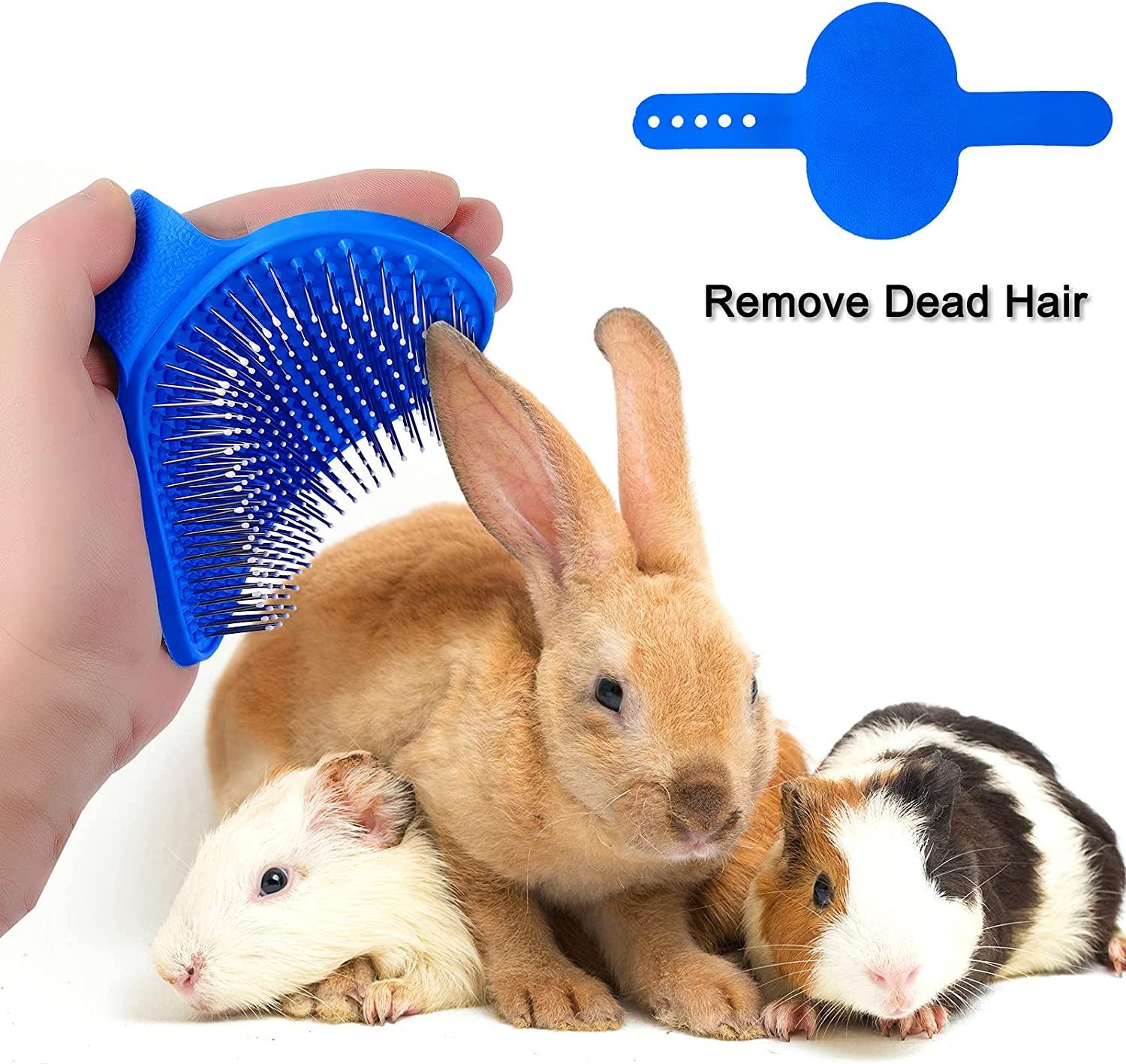 4 Pieces Bunny Grooming Kit with Rabbit Grooming Brush Pet Hair Remover