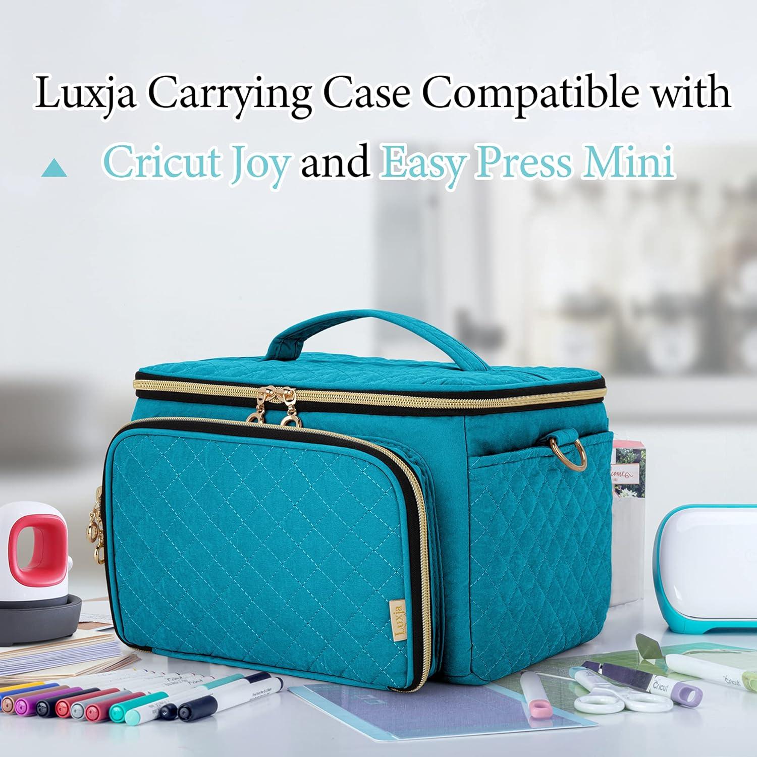 LUXJA Carrying Case Compatible with Cricut Joy and Easy Press Mini,  Carrying Bag with Supplies Storage Sections, Teal