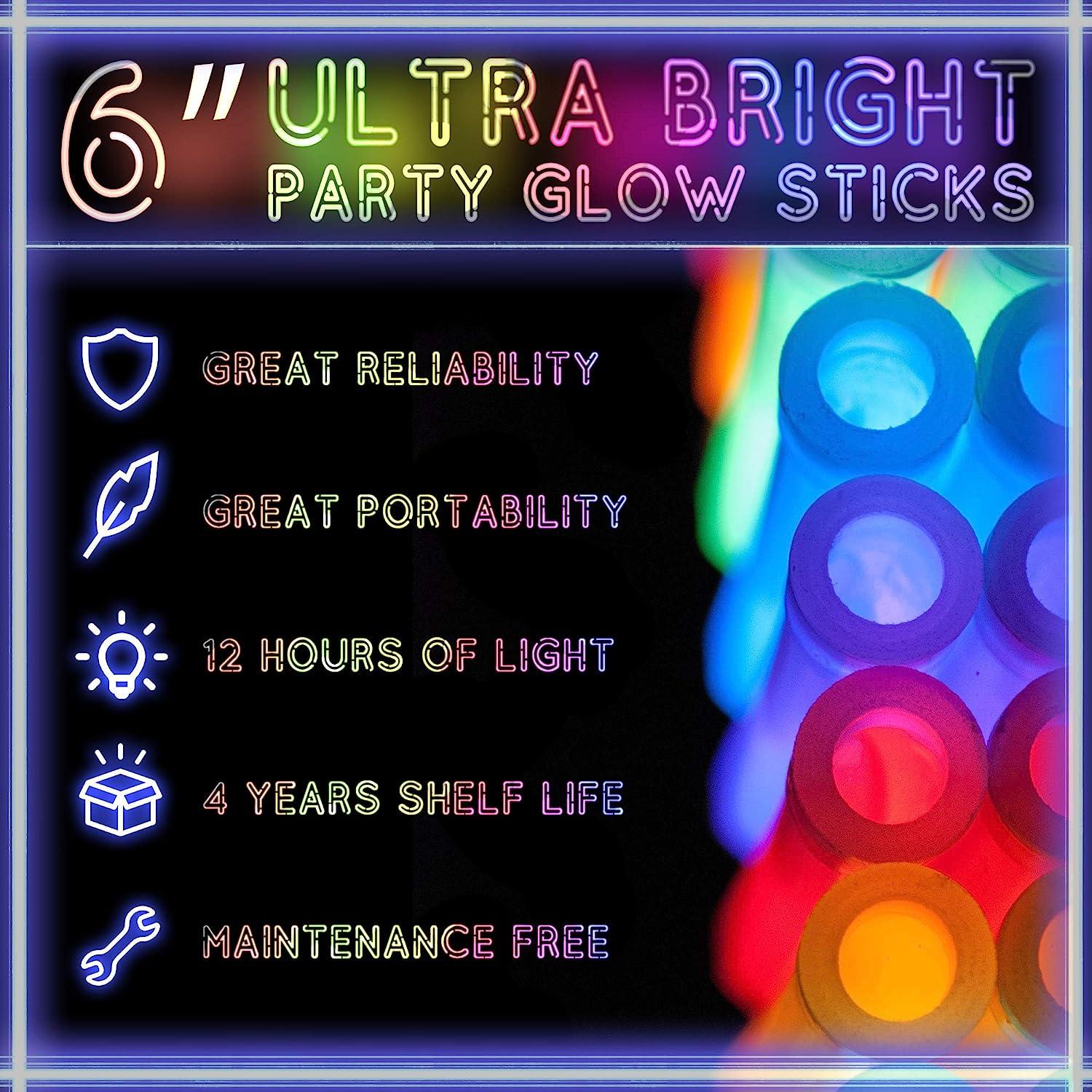 iGlow 14 Pieces Glow Party Ultra Bright Glow Sticks Emergency Light