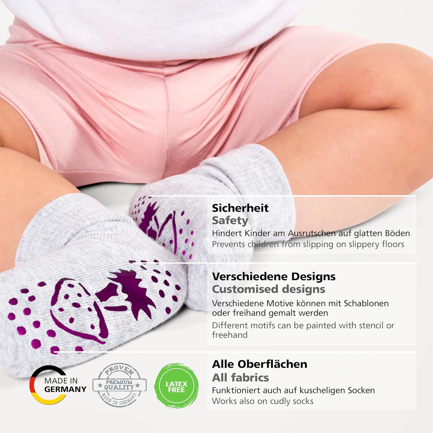 Viva Decor sock stop non slip Transparent Liquid 2 77 fl oz ABS anti skid  fabric - liquid anti-slip for socks - Made In Germany Transparent 2.77 Fl  Oz (Pack of 1)