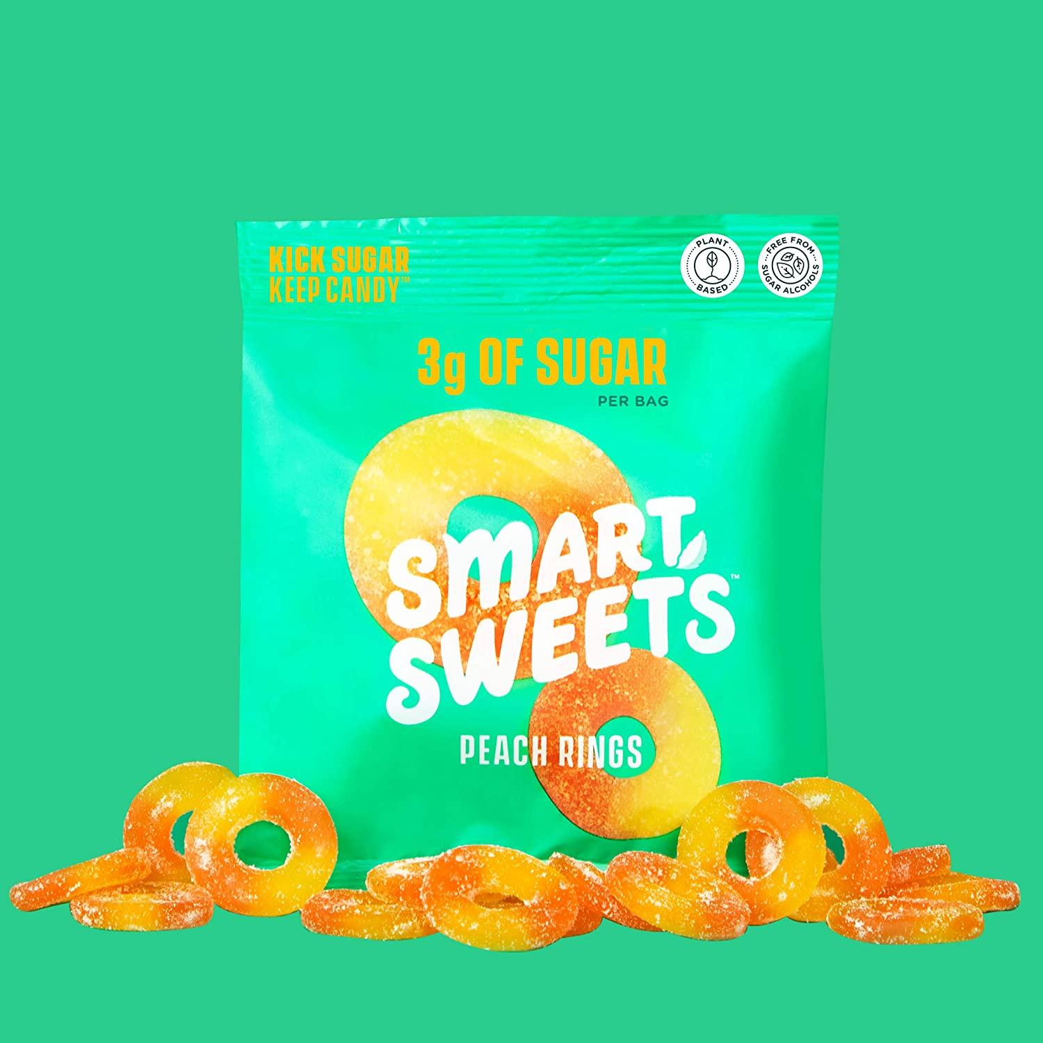 最大72％オフ！ SmartSweets Peach Rings, Candy with Low Sugar 3g Calorie,  Plant-Based, Free From Alcohols, No Artificial Colors or Sweeteners, Pack  of 6, New Juicy Recipe, 1.8 Ounce