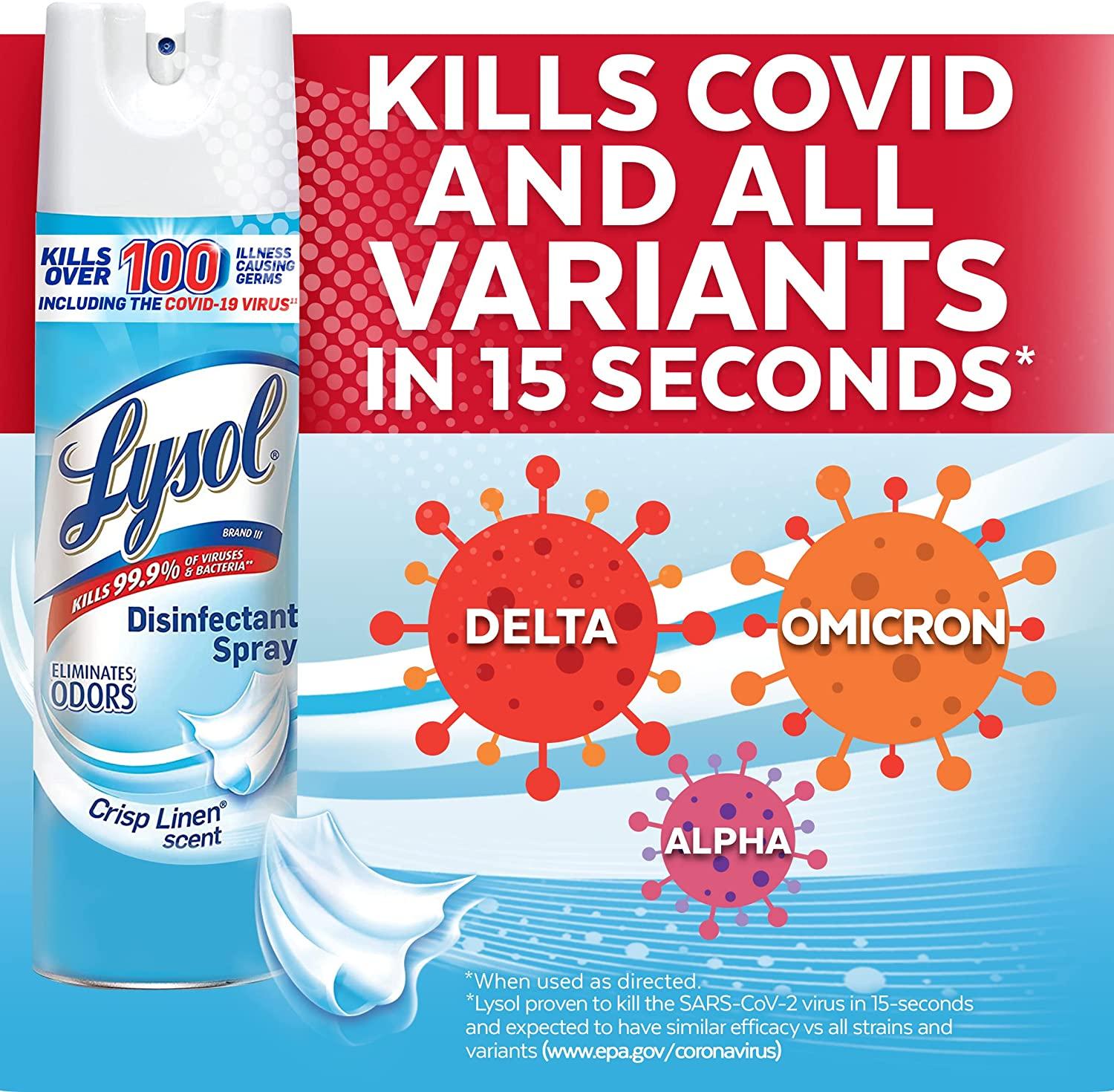 Lysol Disinfectant Spray, Sanitizing and Antibacterial Spray, For